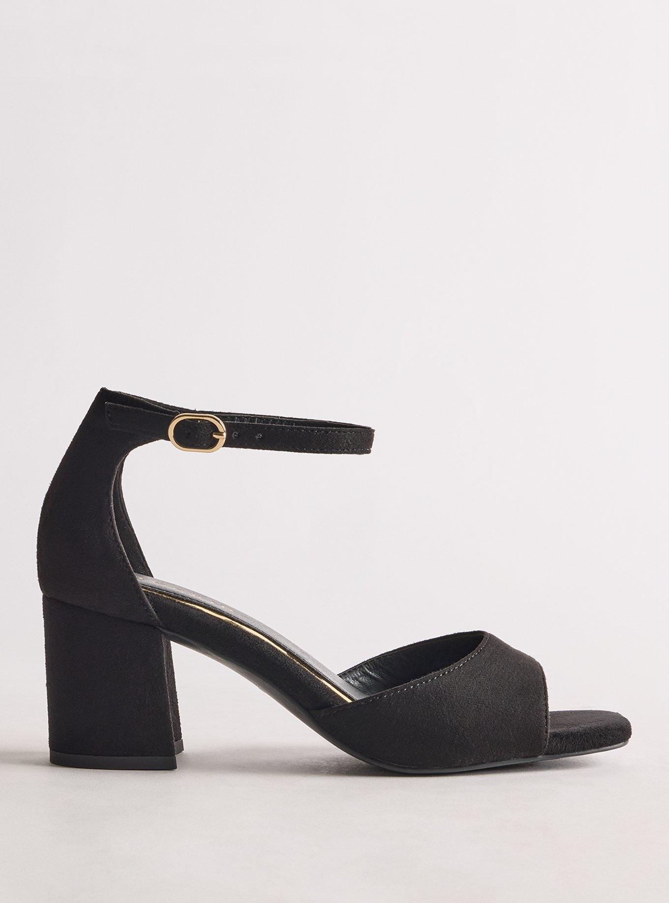 Ankle Strap Block Heel (WW), BLACK, alternate
