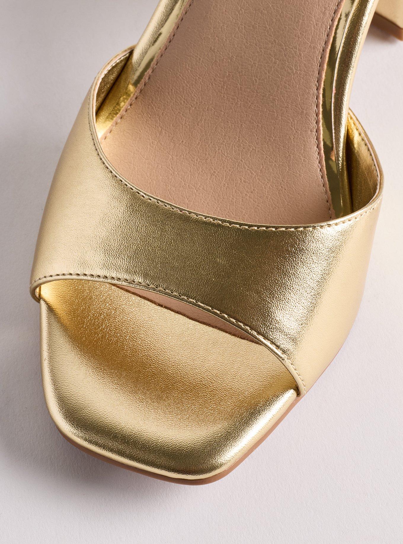 Ankle Strap Block Heel (WW), GOLD, alternate