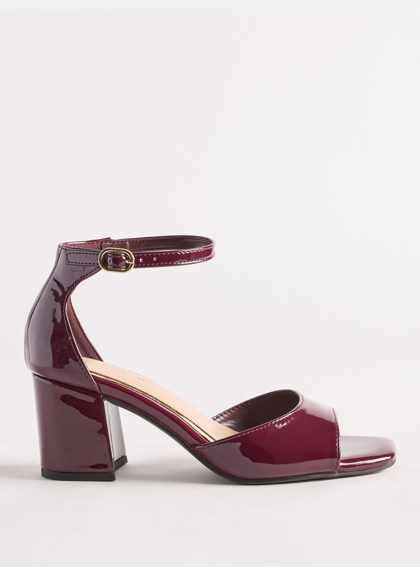 Ankle Strap Block Heel (WW), WINE, alternate