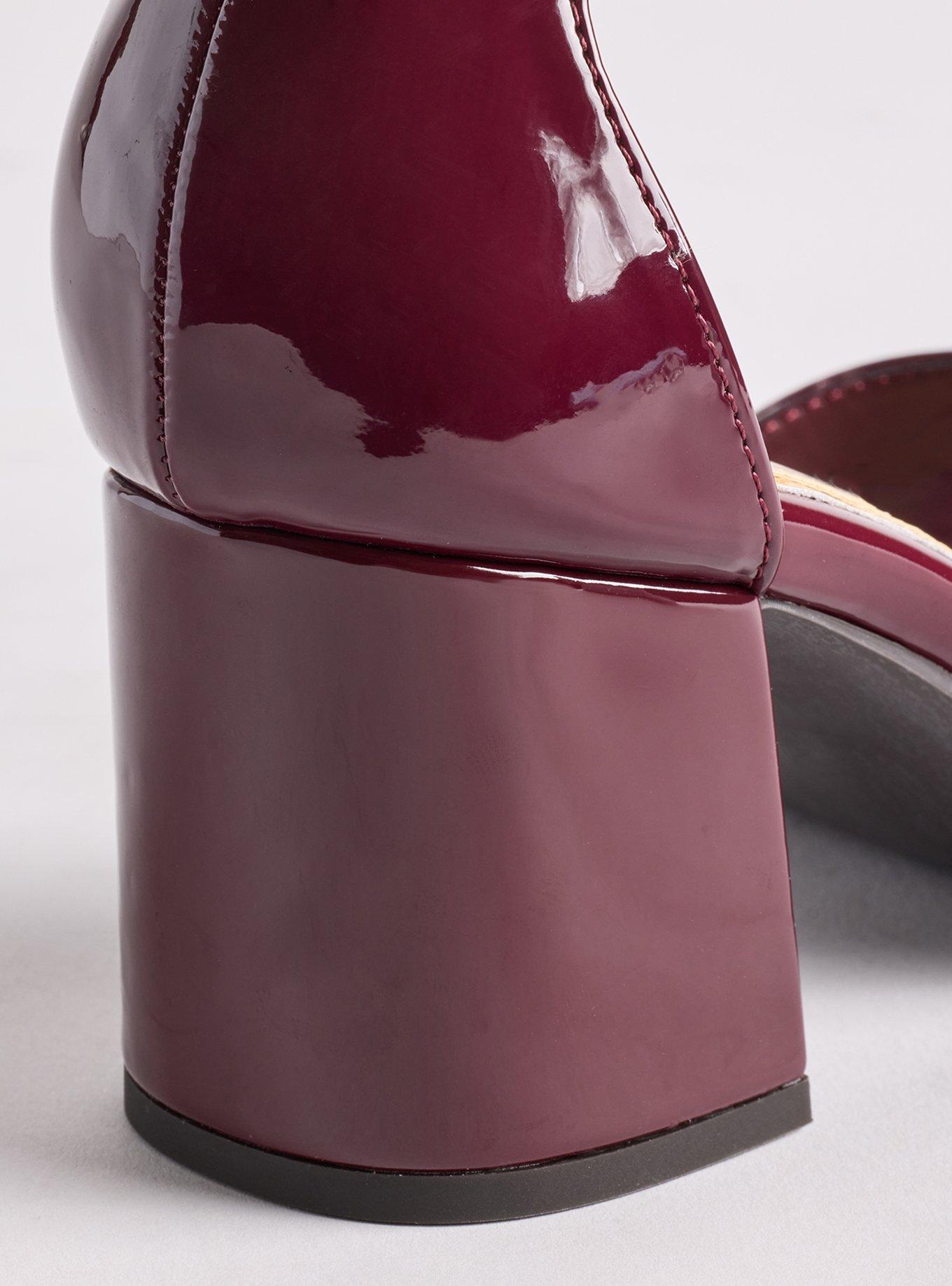 Ankle Strap Block Heel (WW), WINE, alternate