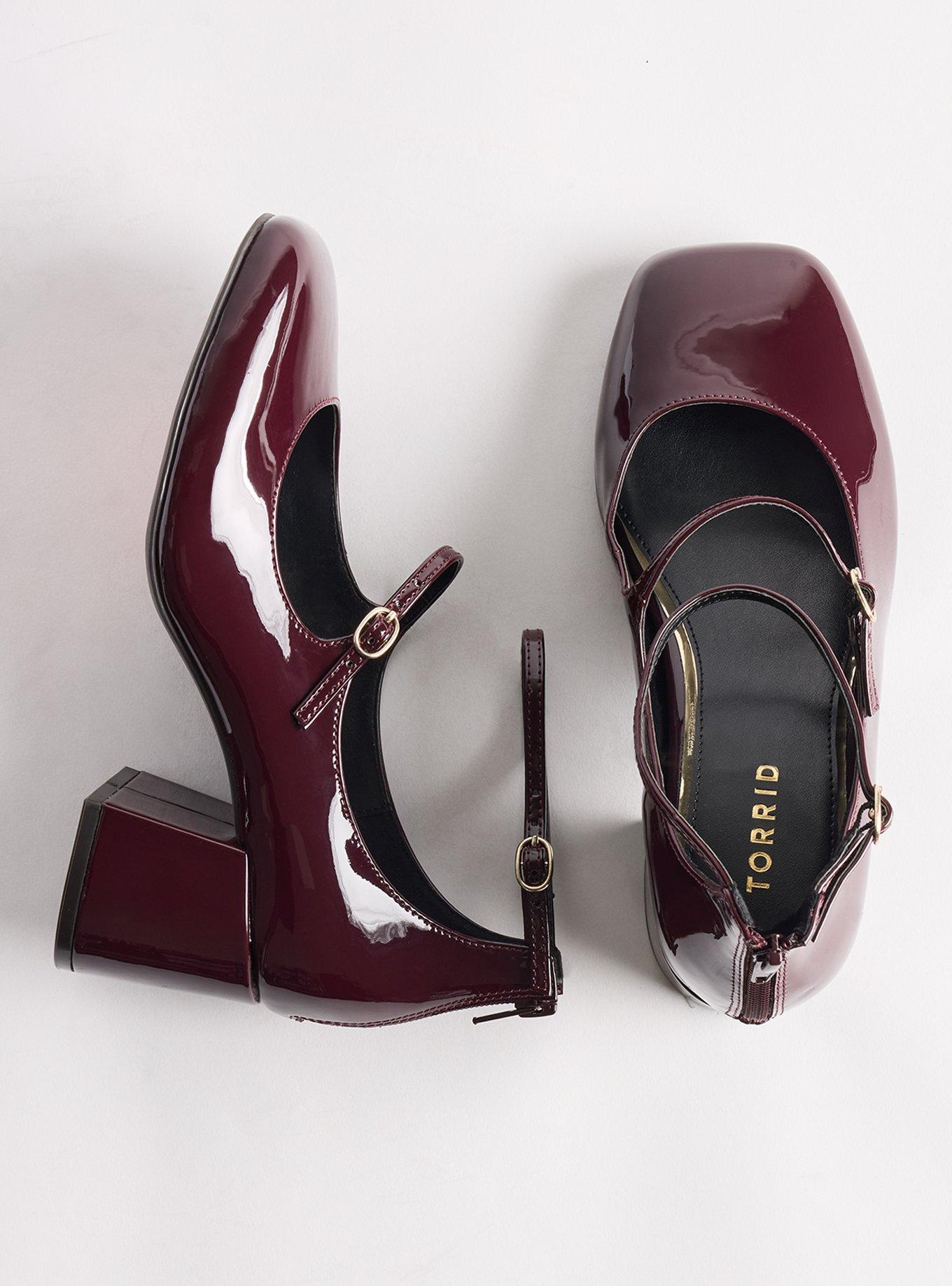 Mary Jane Block Heel (WW), OXBLOOD PATENT, hi-res