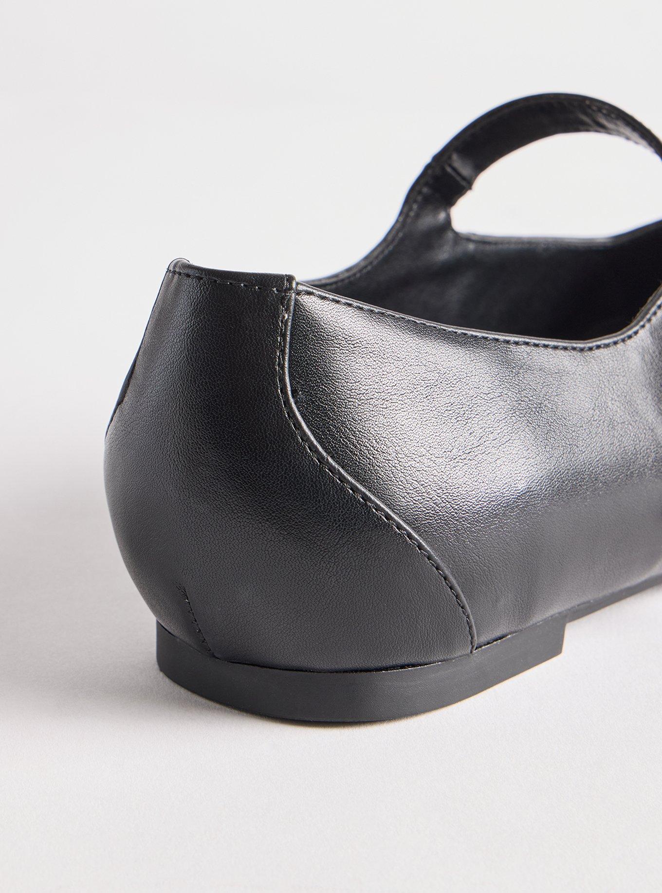 Mary Jane Ballet Flat (WW), BLACK FAUX LEATHER, alternate