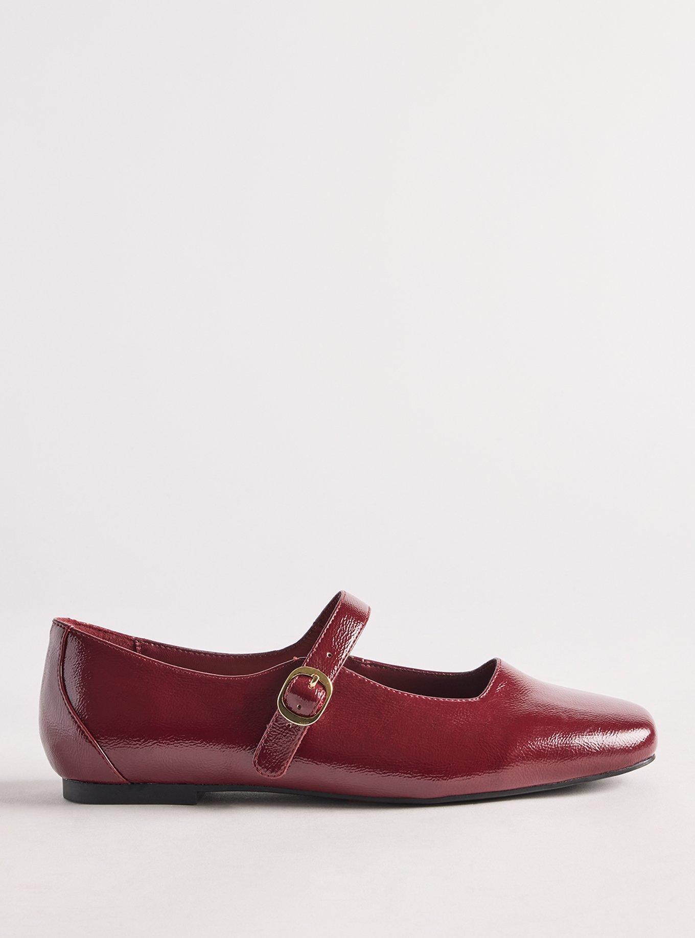 Plus Size Mary Jane Ballet Flat (WW), WINE PATENT, alternate