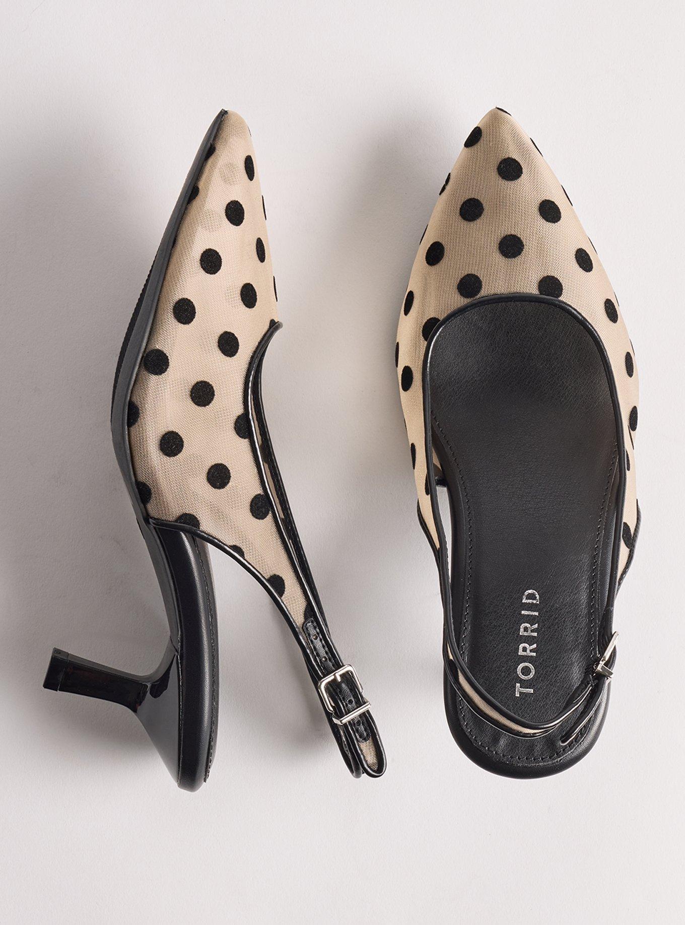 Slingback Kitten Heel (WW), DOT MESH, hi-res