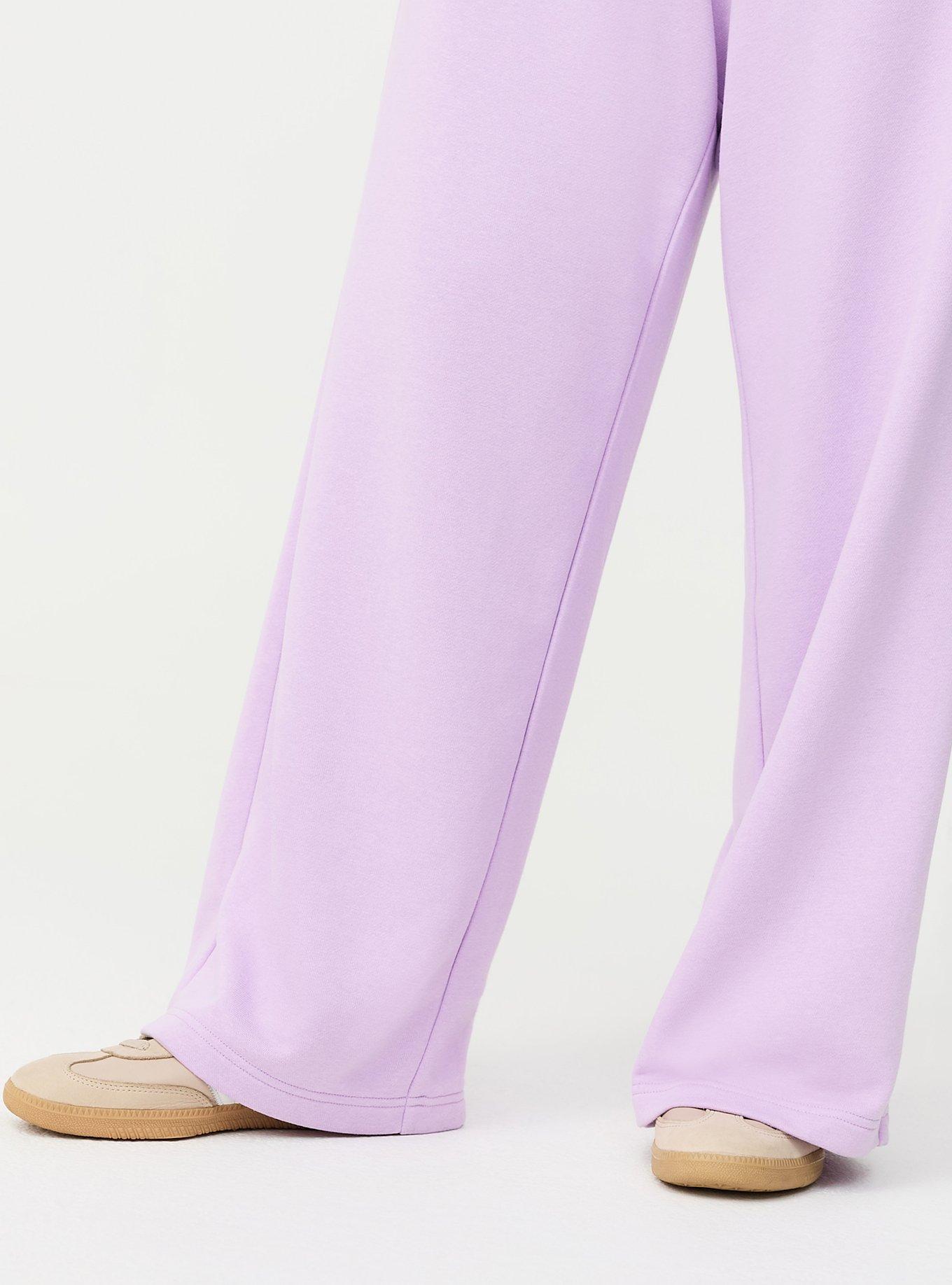 Pull-On Wide-Leg French Terry Pant, CROCUS PETAL, alternate