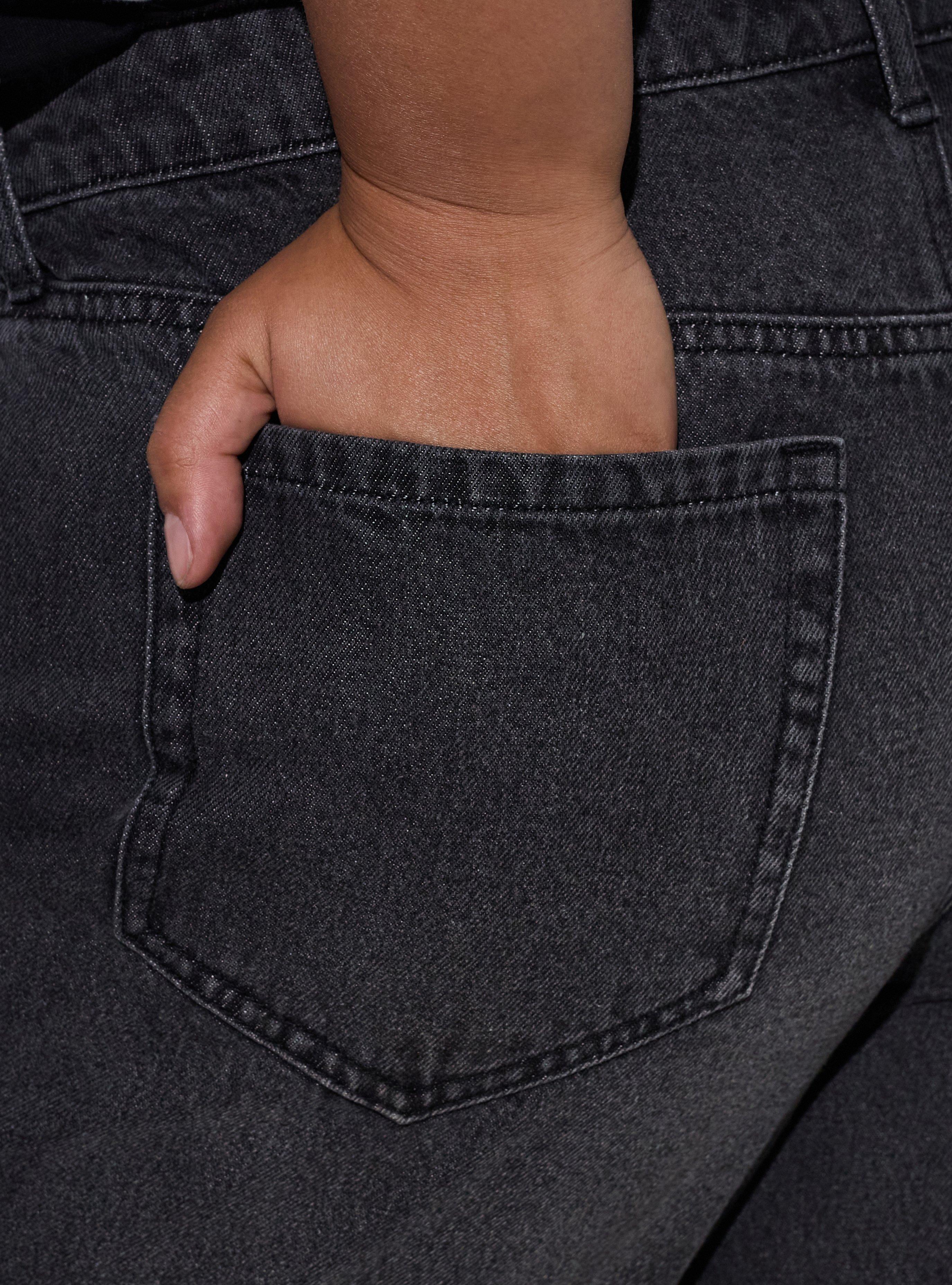 LoveSick Low-Rise Ultra Loose Jeans with Bows, DEEP BLACK, alternate