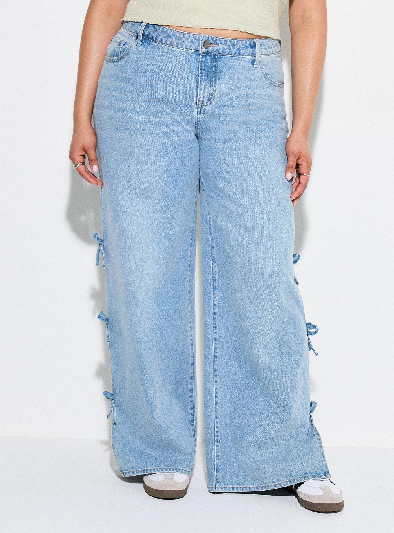 LoveSick Ultra Loose Bow Jeans, BLUE RIBBON, alternate