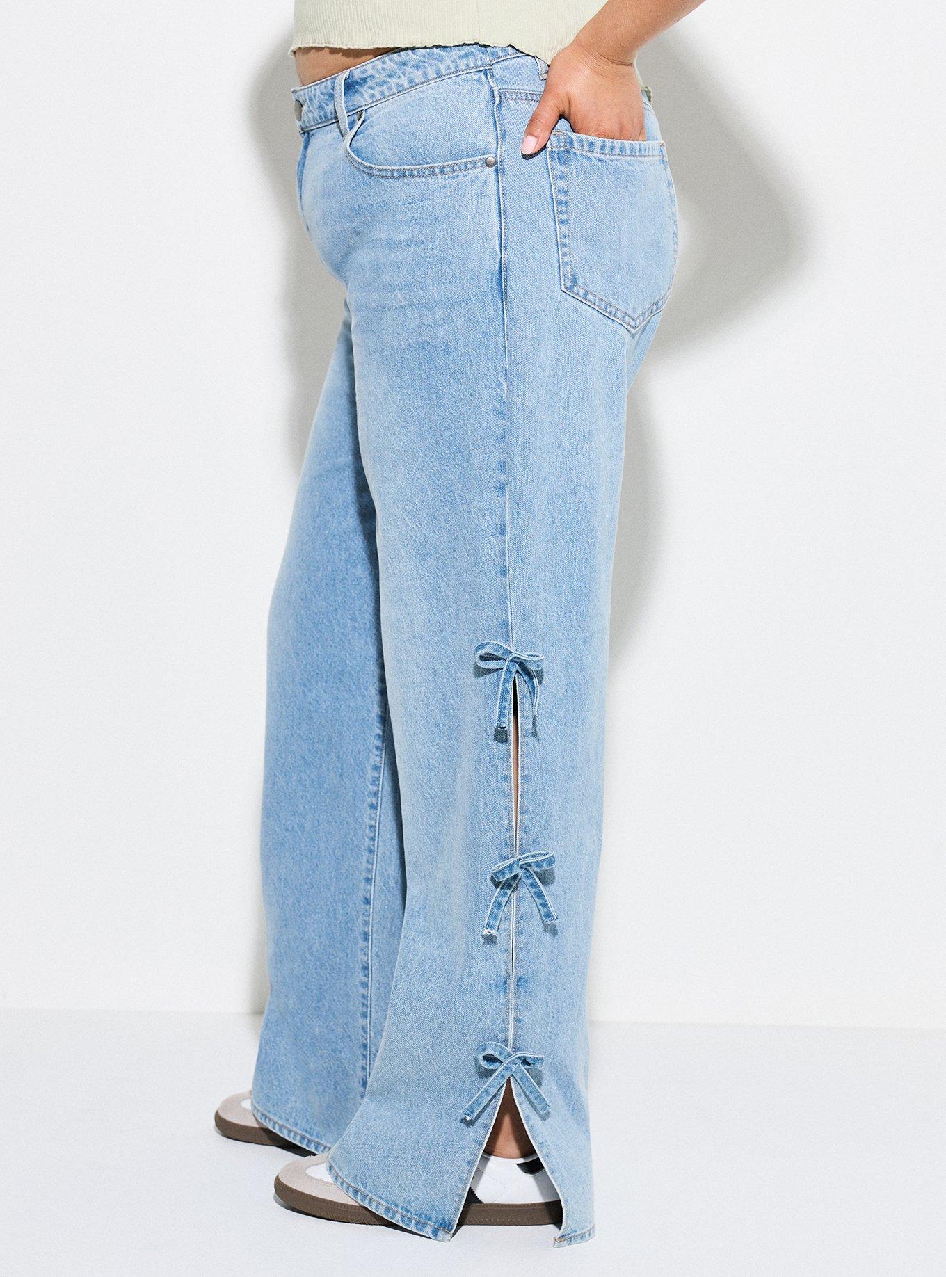 LoveSick Ultra Loose Bow Jeans, BLUE RIBBON, alternate