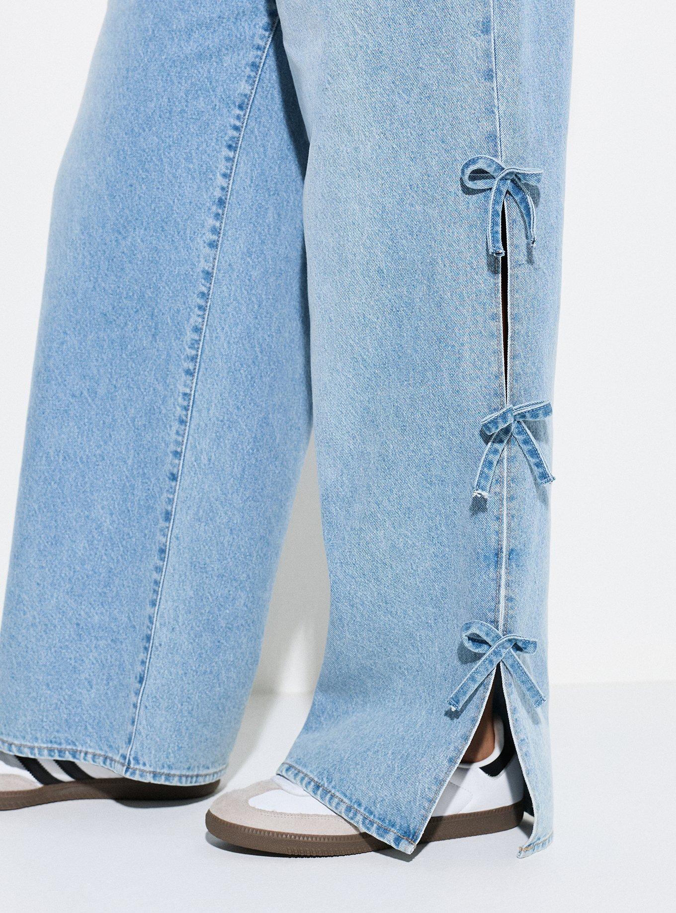 LoveSick Ultra Loose Bow Jeans, BLUE RIBBON, alternate