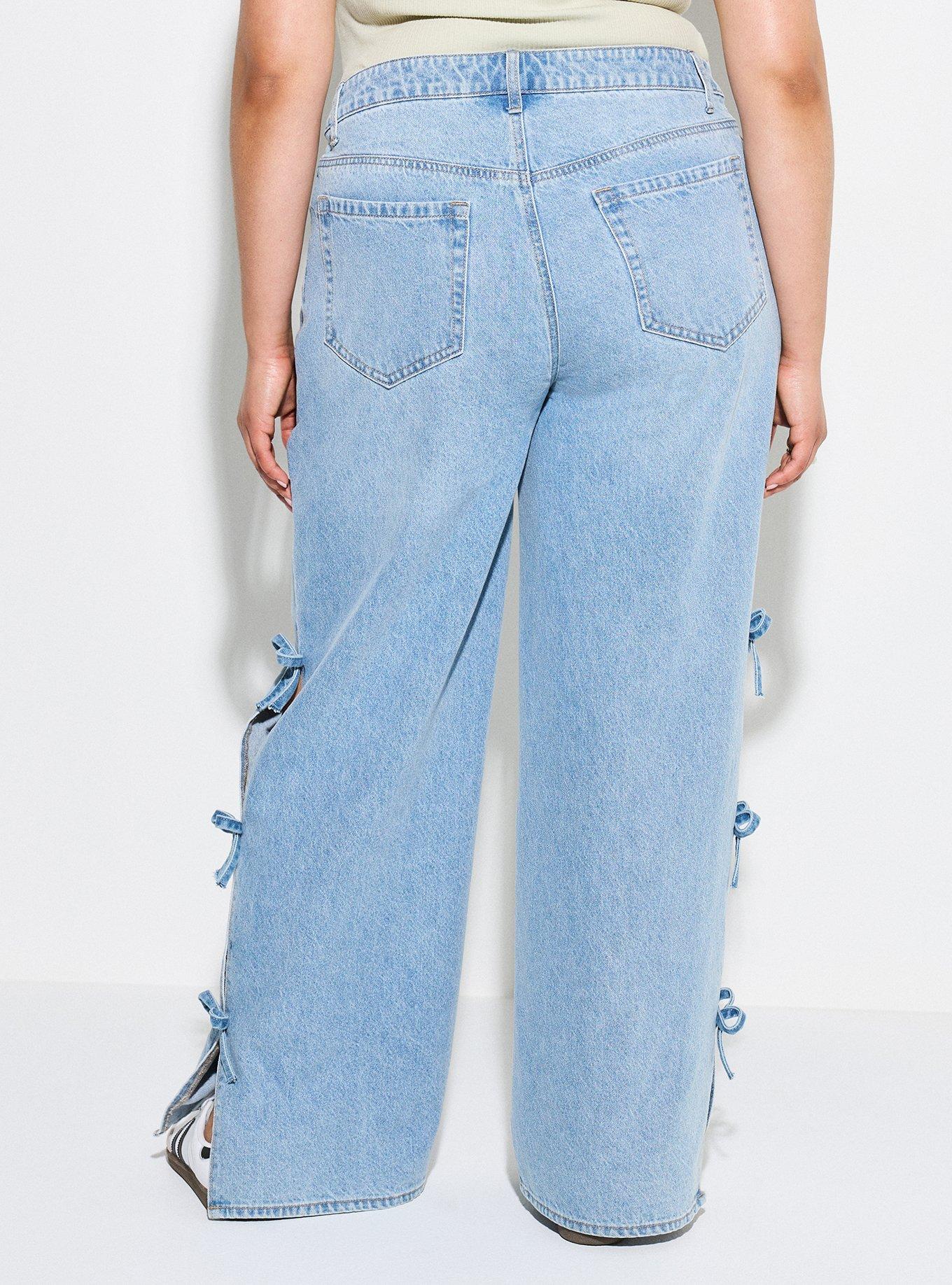 LoveSick Ultra Loose Bow Jeans, BLUE RIBBON, alternate