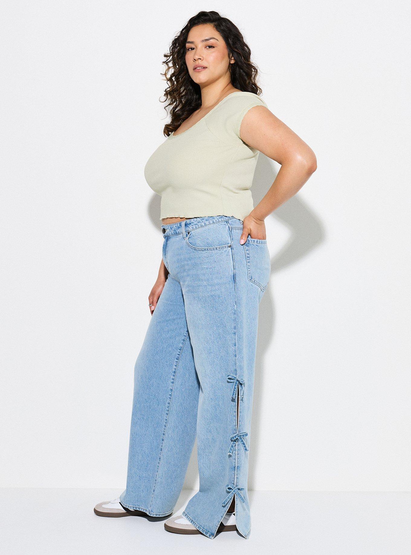 LoveSick Ultra Loose Bow Jeans, BLUE RIBBON, alternate