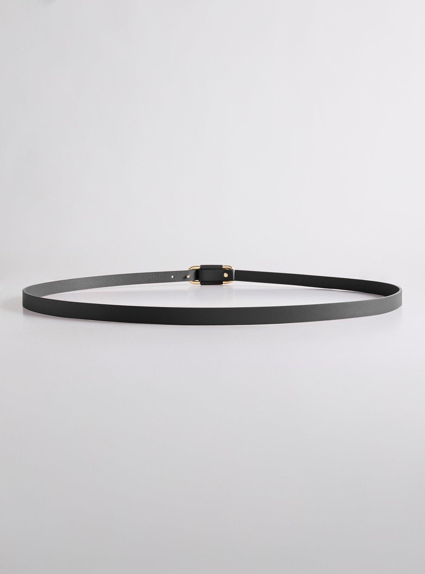 Tailored Oval Skinny Belt, BLACK, alternate