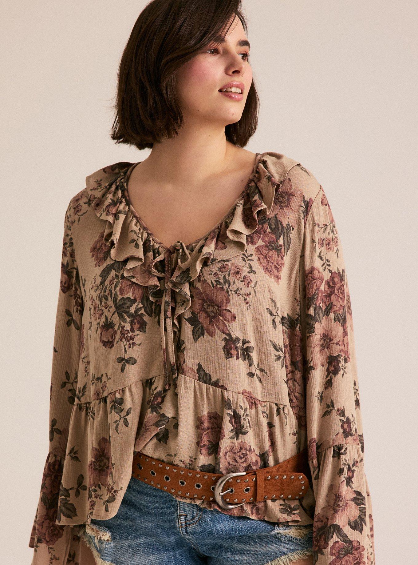 Studded Faux Suede Denim Belt, BROWN, alternate