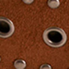 Studded Faux Suede Denim Belt, BROWN, swatch