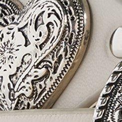Heart Western Denim Belt, CREAM, swatch