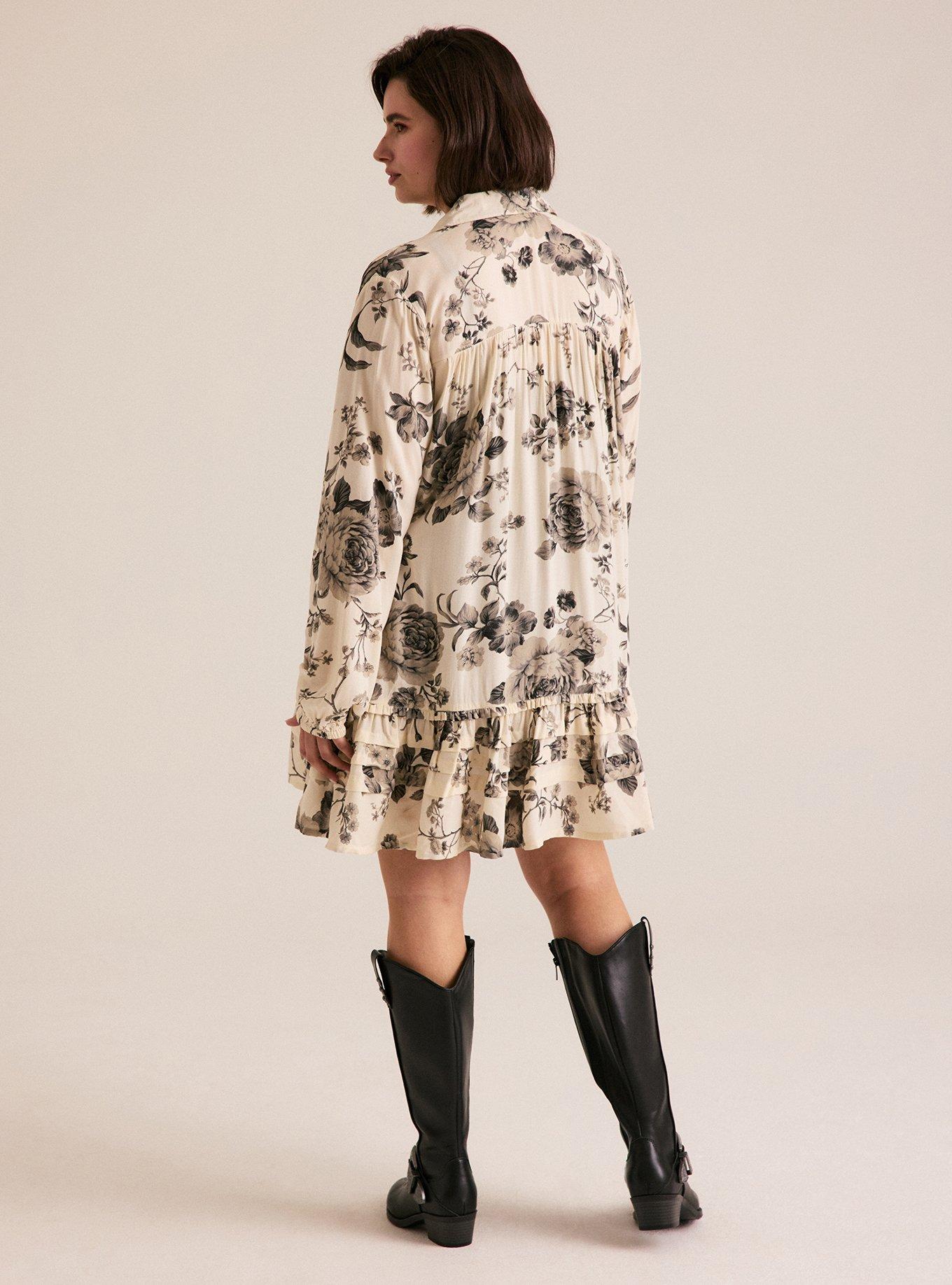 Festi Pintuck Button-Front Tunic, HAL FLORAL CREAM, alternate