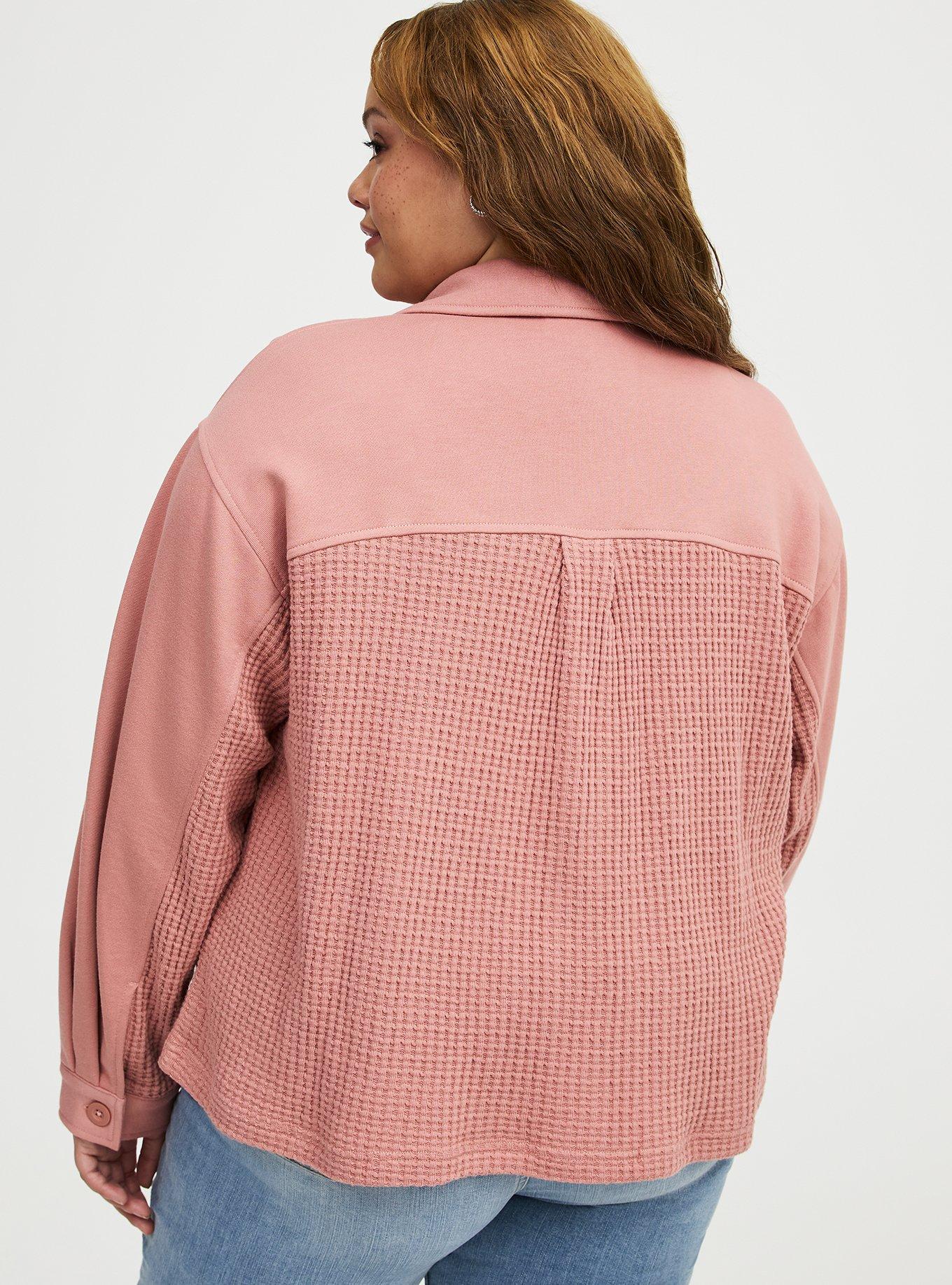 Waffle Hipster Shacket, BLUSH PINK, alternate