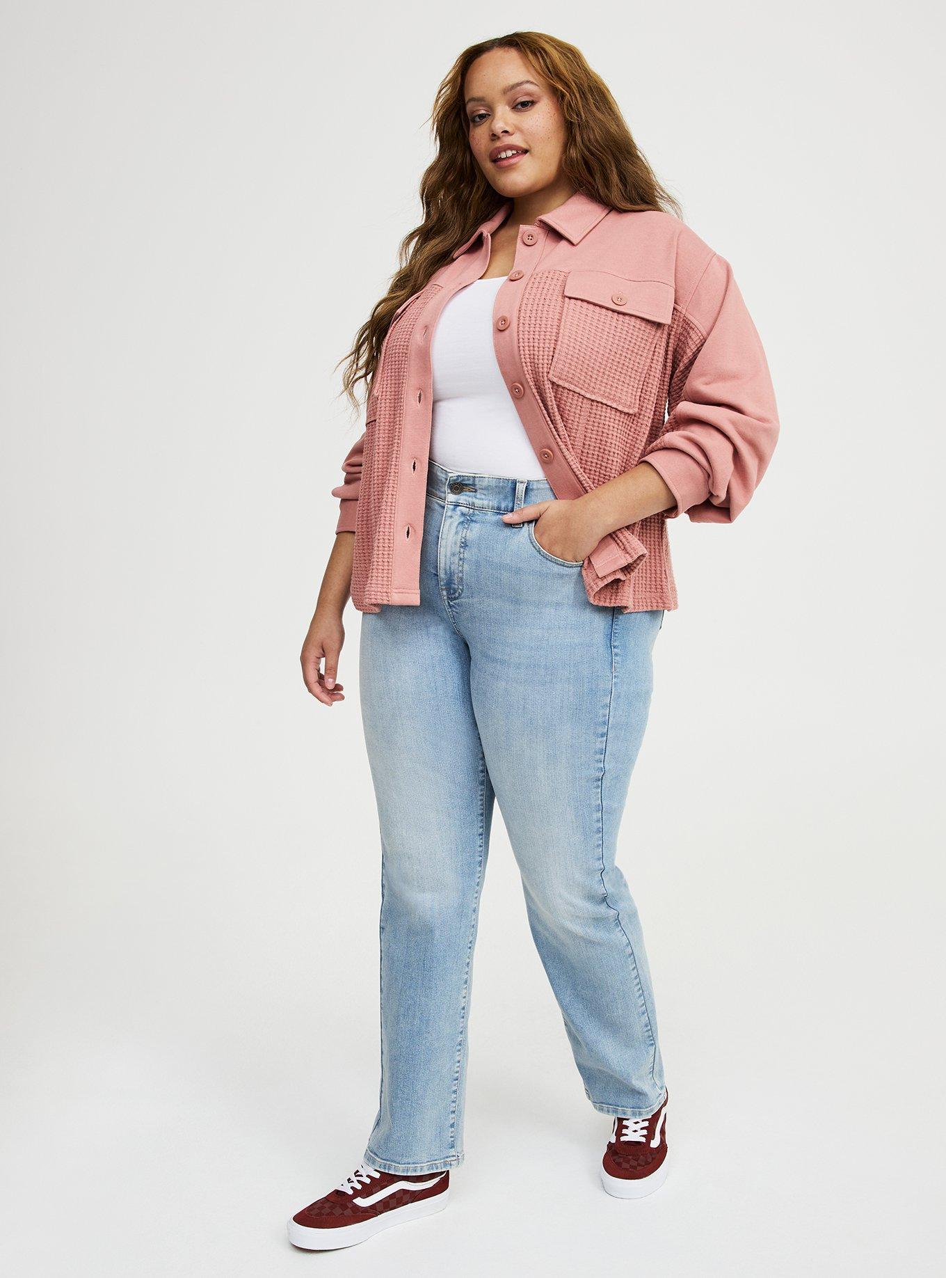 Waffle Hipster Shacket, BLUSH PINK, alternate