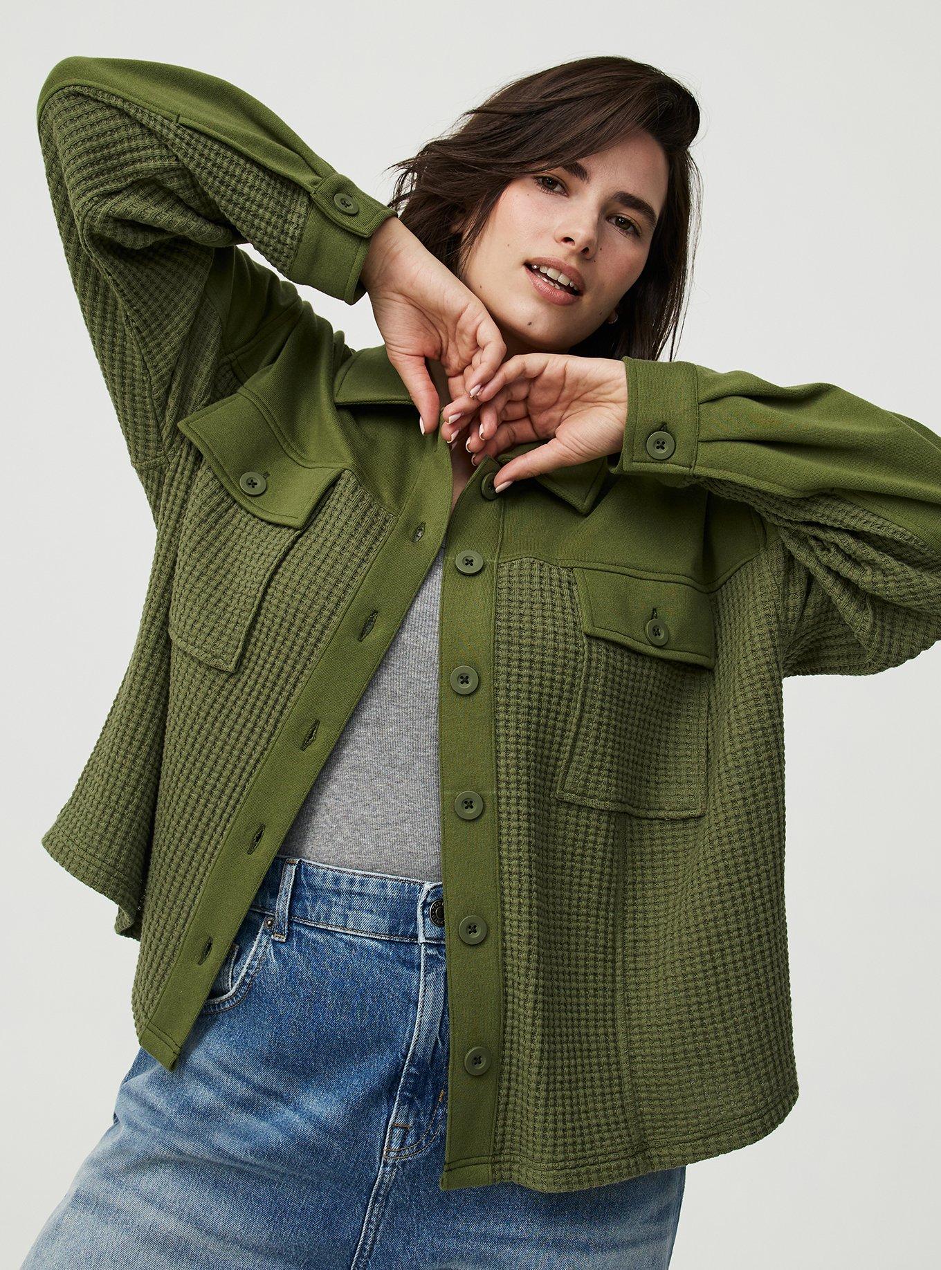 Waffle Hipster Shacket, FOUR LEAF CLOVER, alternate