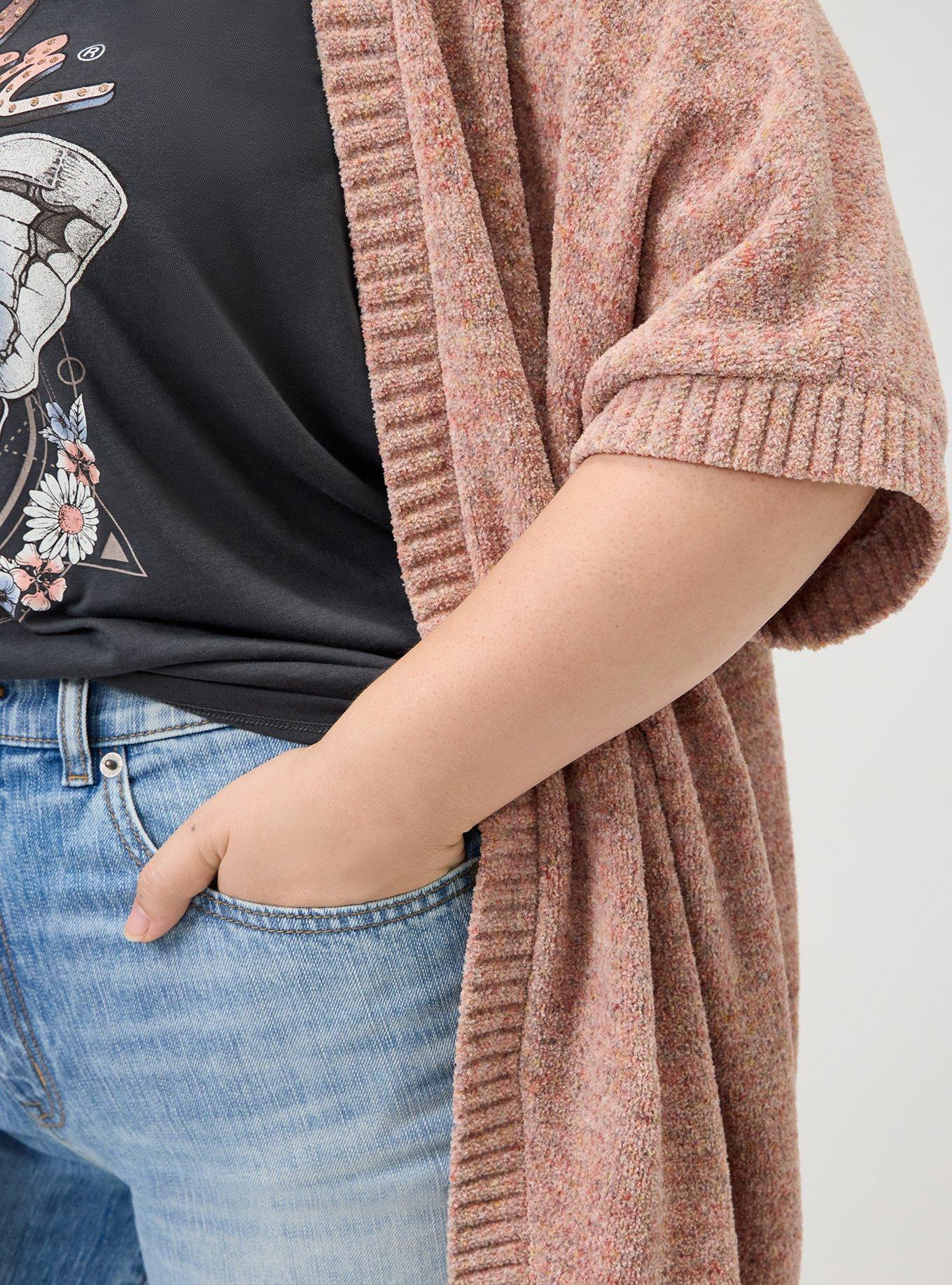 Plus Size - Chenille Open Front Cocoon Cardigan - Torrid