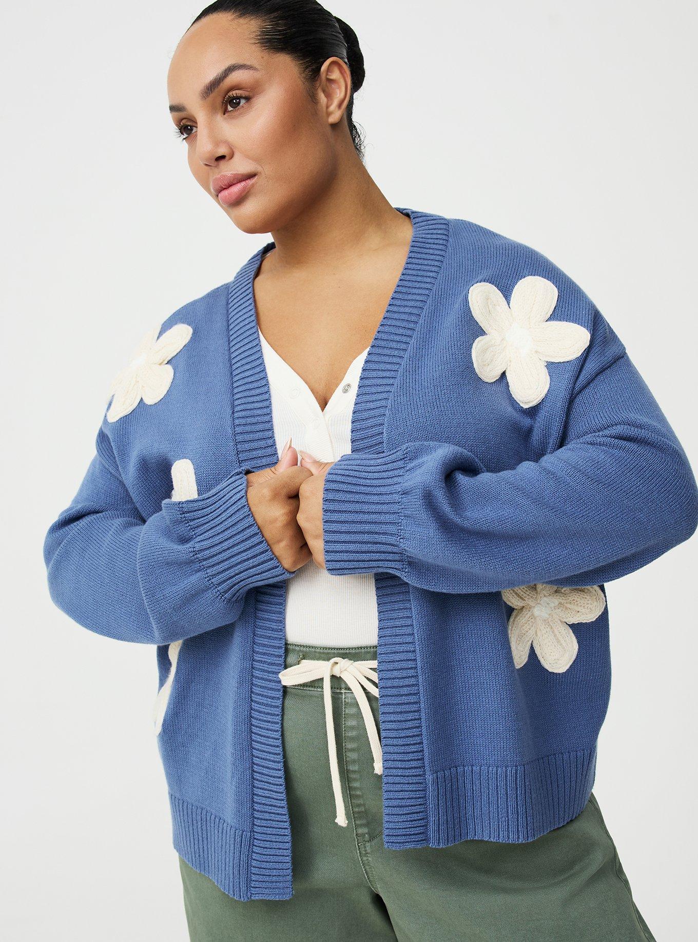 Daisy Open Front Cardigan, BLUE HORIZON, alternate