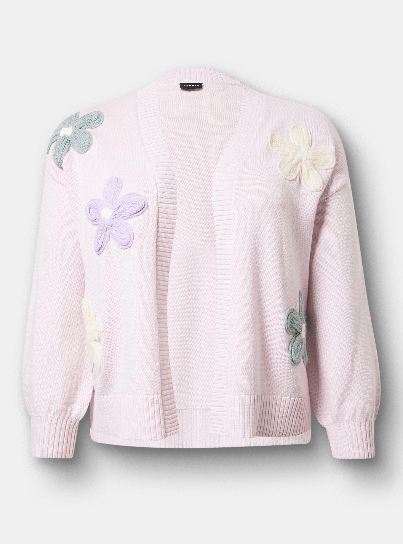 Daisy Open Front Cardigan, LIGHT LILAC, hi-res