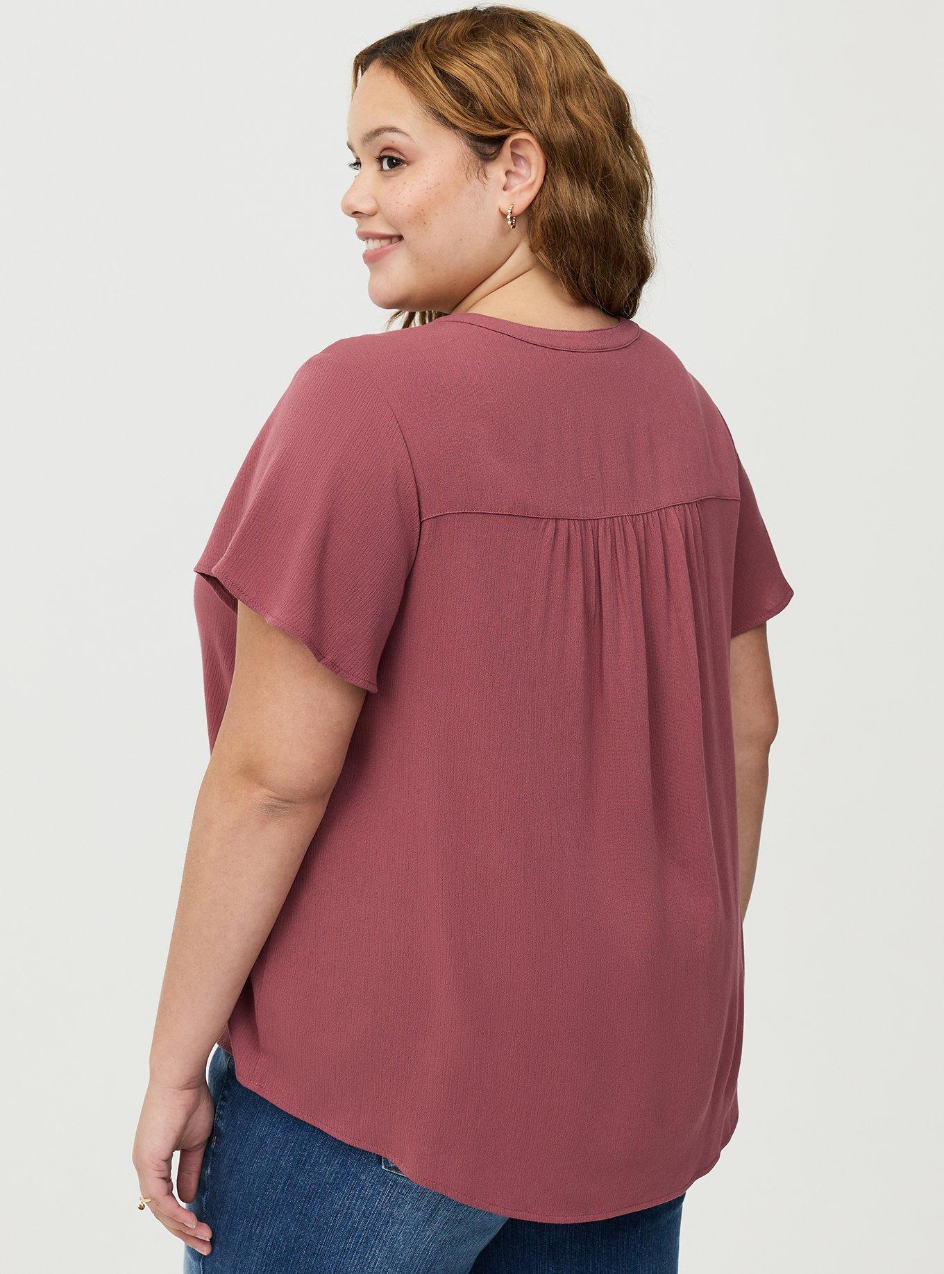 Crochet Lace Flutter Sleeve Blouse, WILD GINGER, alternate