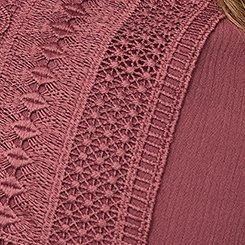 Crochet Lace Flutter Sleeve Blouse, WILD GINGER, swatch