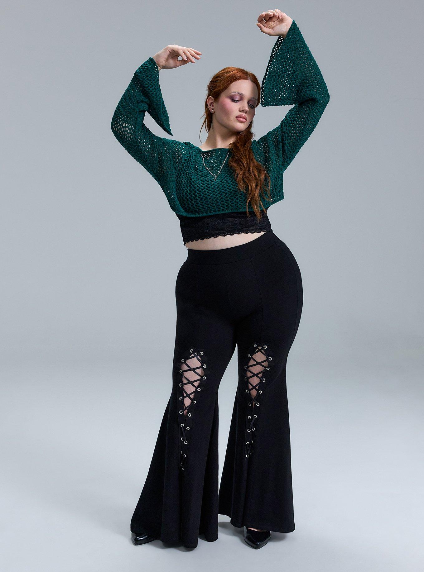 Nightfall Chain Bell Sleeve Crop Sweater, BOTANICAL GARDEN, alternate