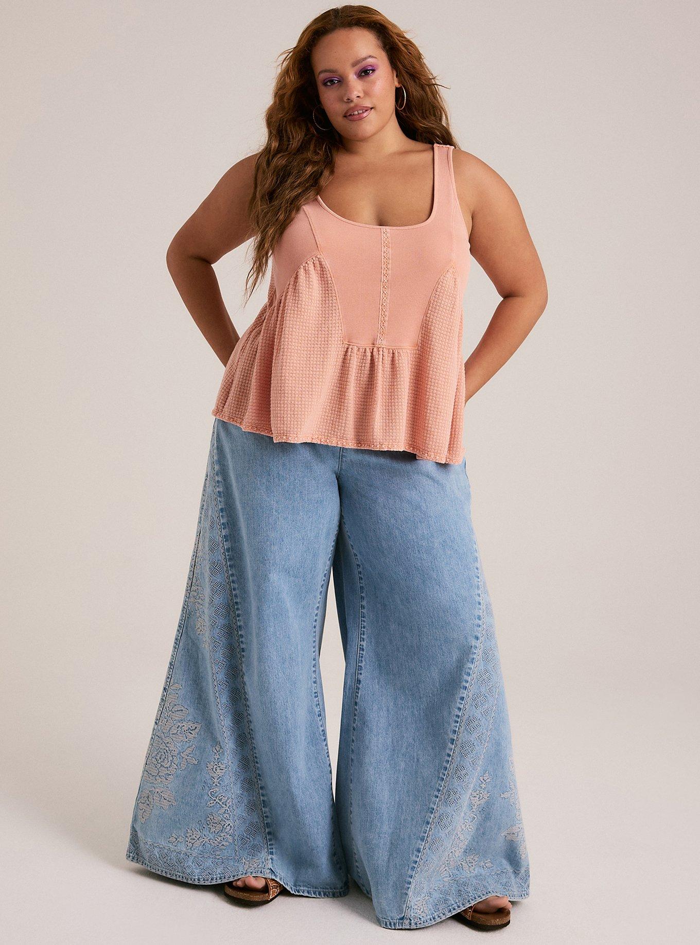 Festi Mixed Waffle Tank, PEACH BEIGE, alternate