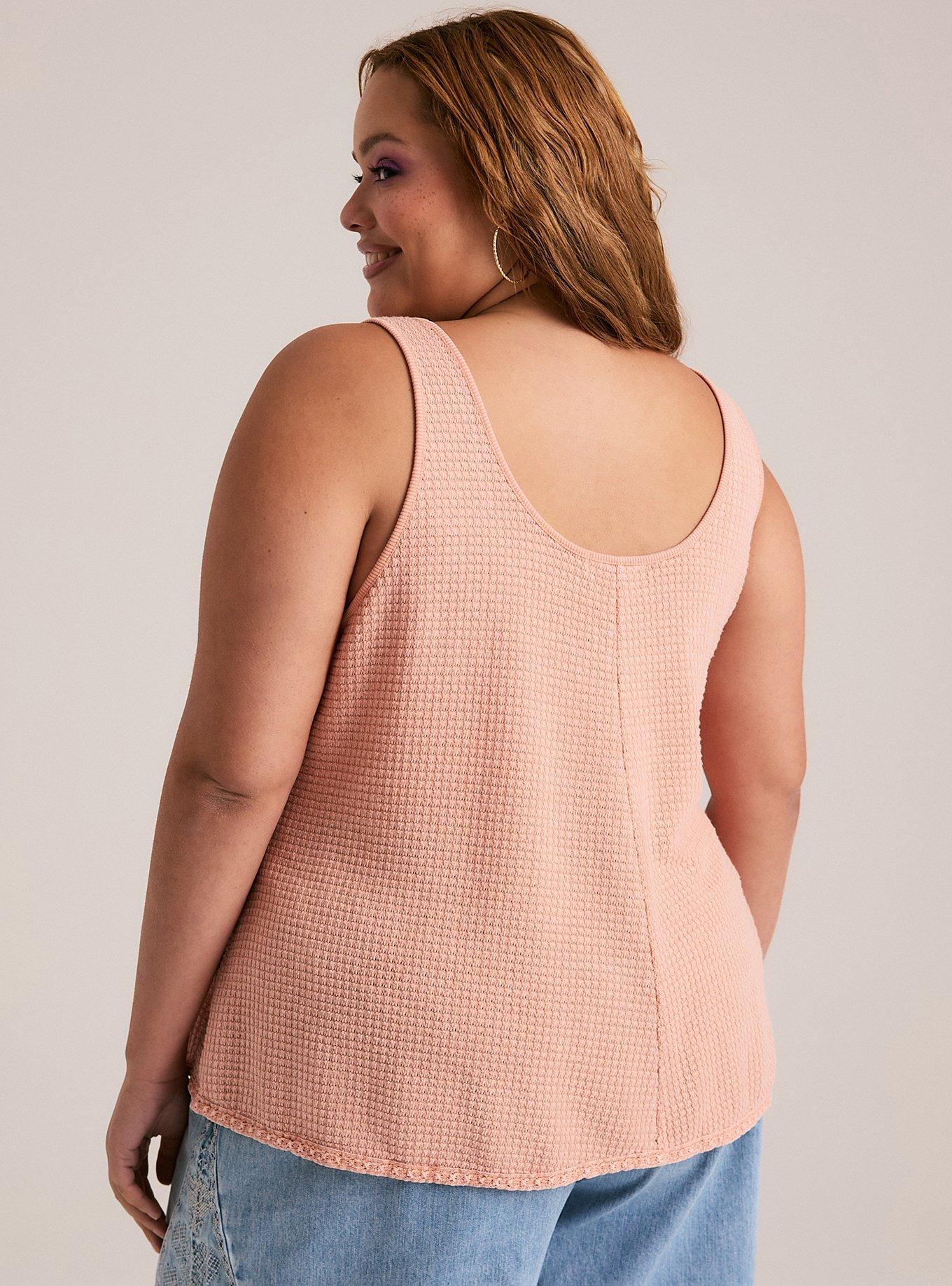Festi Mixed Waffle Tank, PEACH BEIGE, alternate