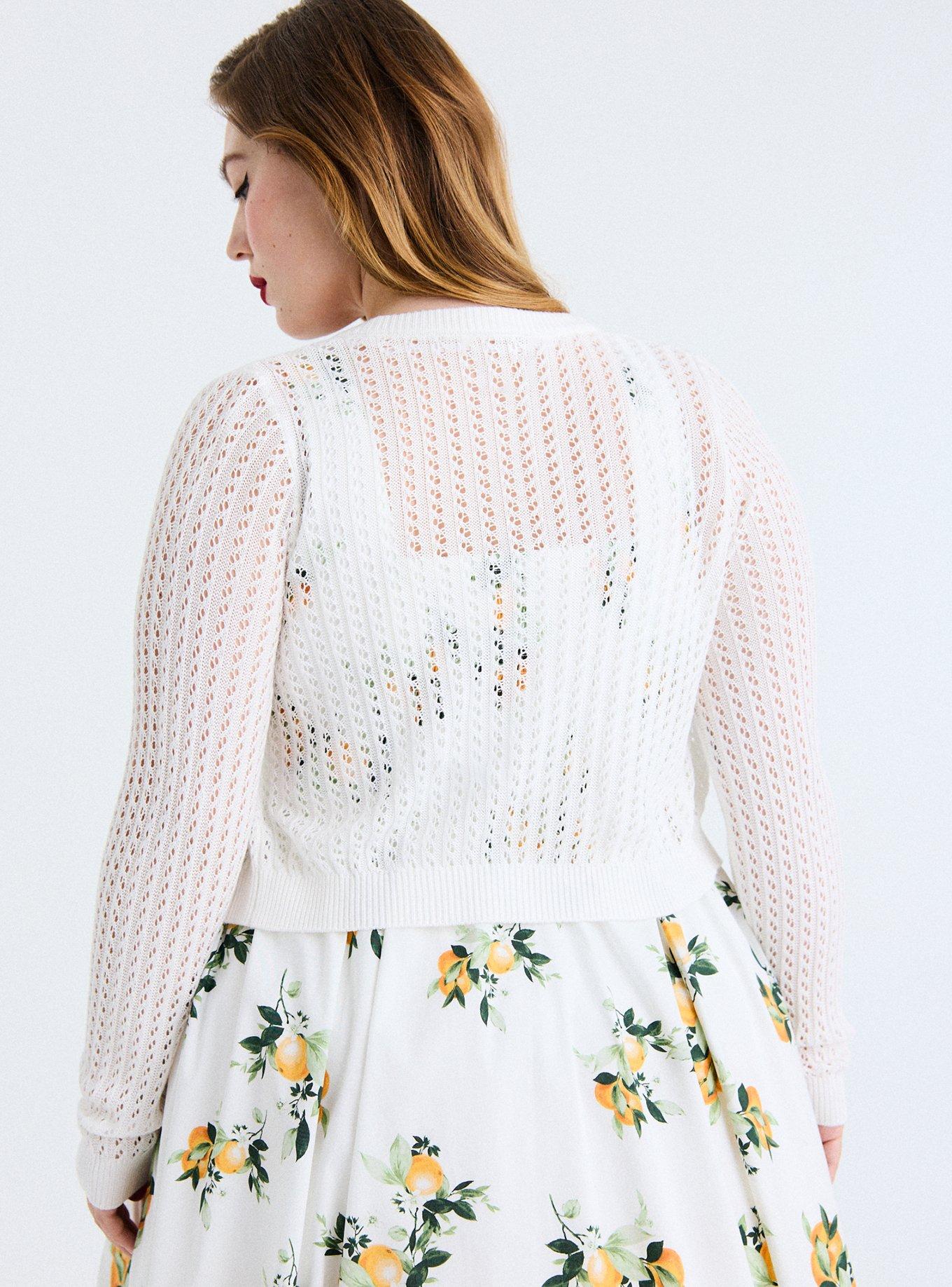 Retro Chic Cropped Cardigan, BLANC DE BLANC, alternate