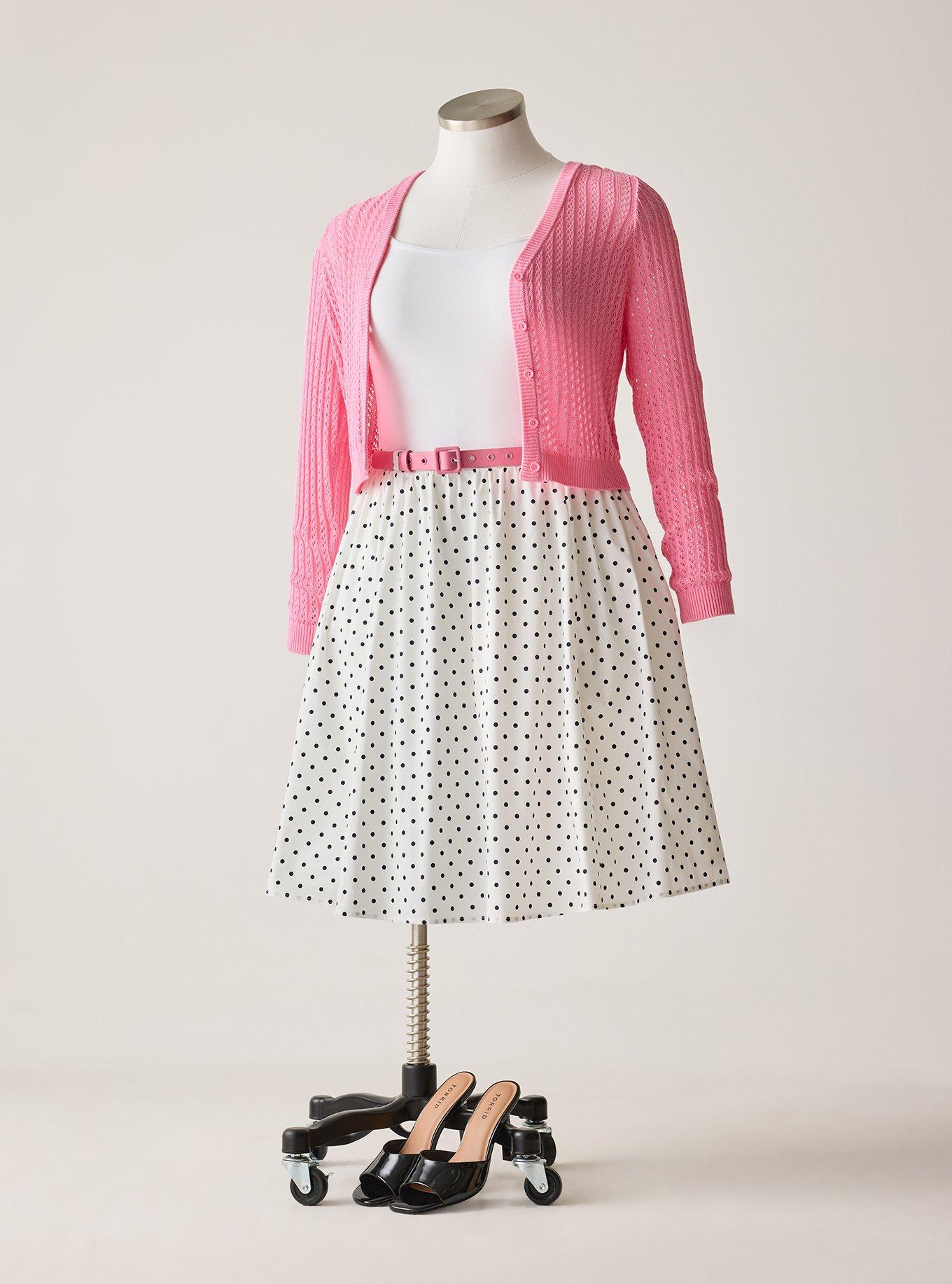 Retro Chic Cropped Cardigan, SACHET PINK, hi-res
