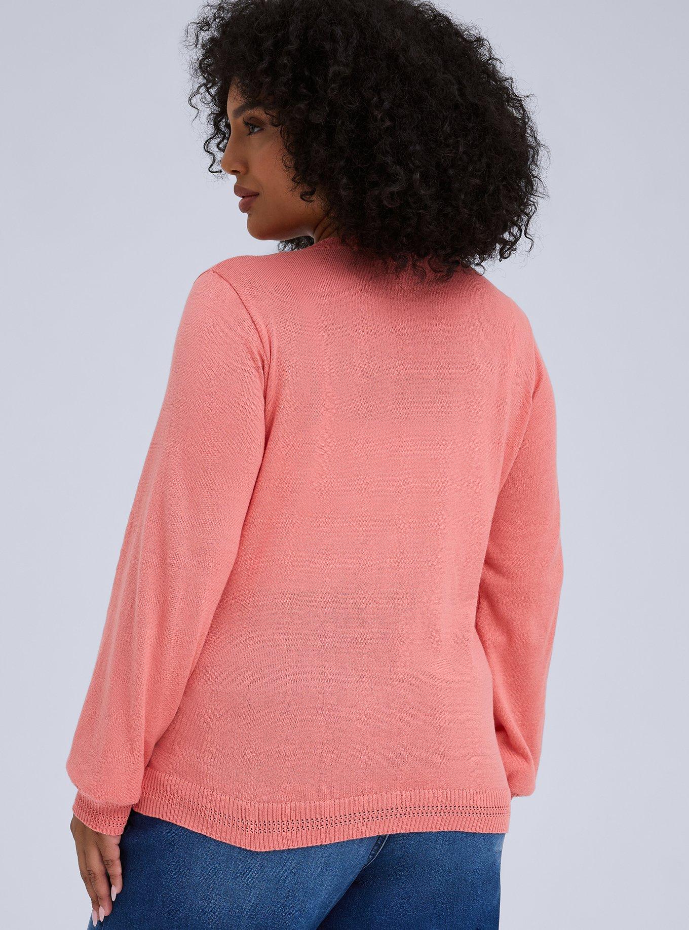 Belle Isle Scallop Detail Cardigan, LANTANA, alternate