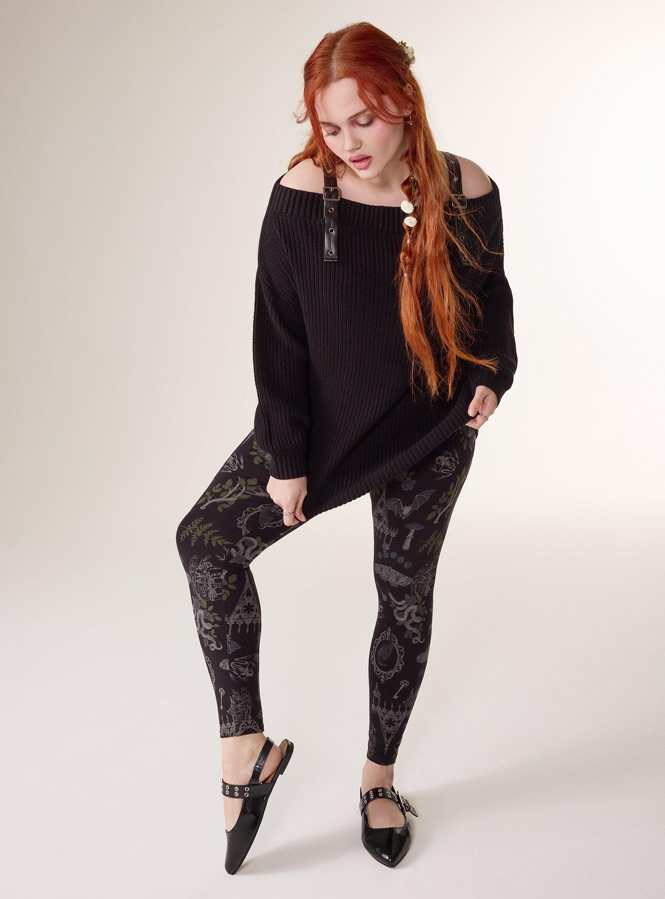 Nightfall Buckle Strap Off-Shoulder Sweater, DEEP BLACK, alternate