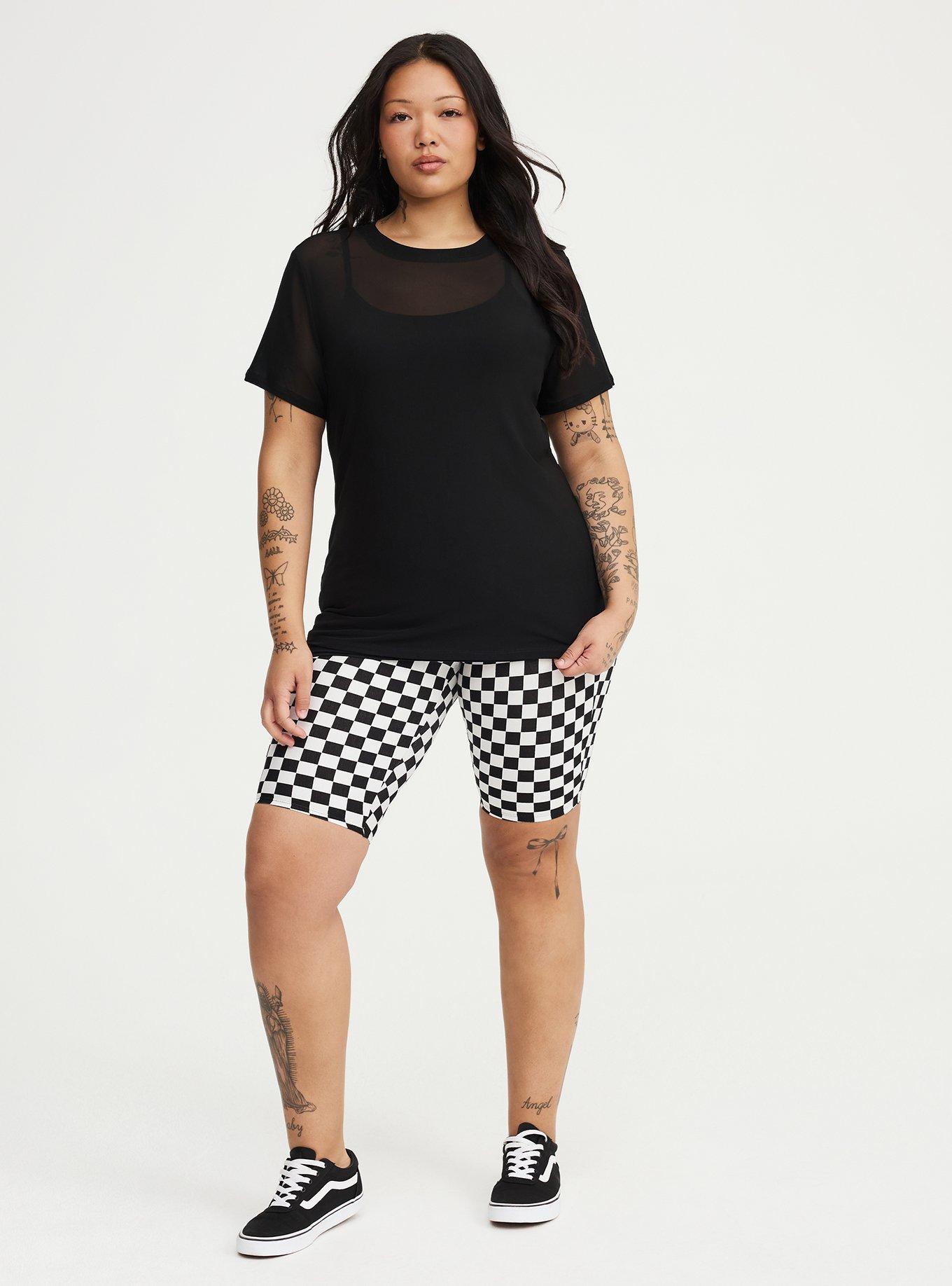 Mesh Layering Tee, DEEP BLACK, alternate