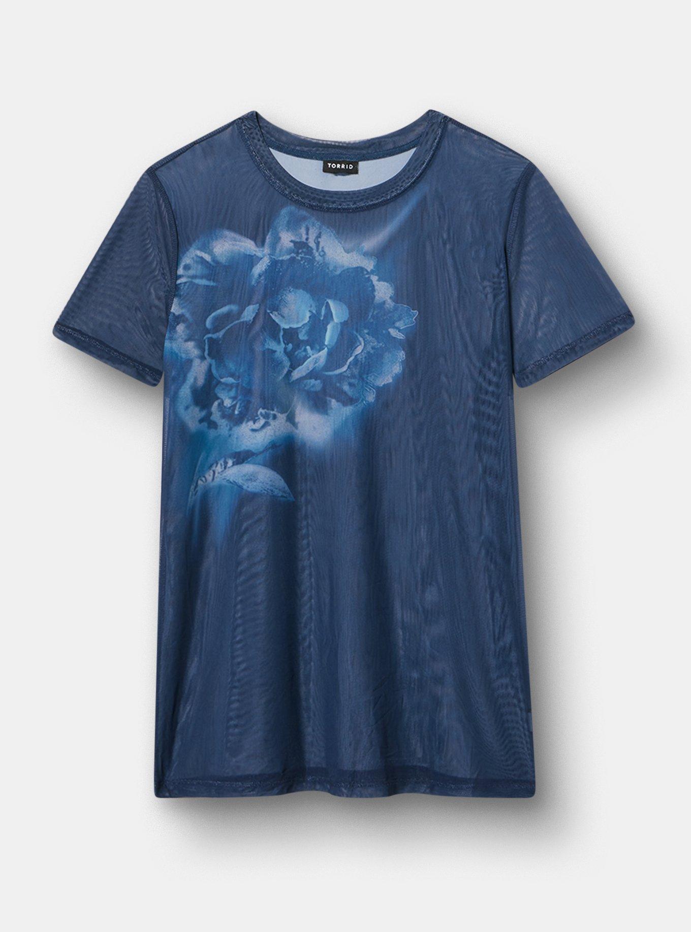 Mesh Layering Tee, PEACOAT, hi-res