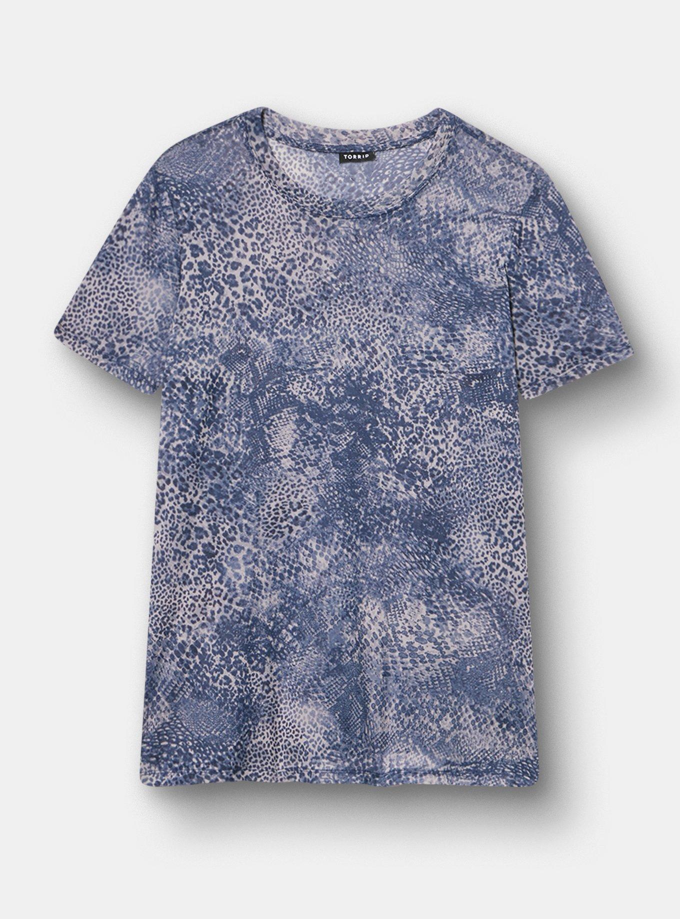 Mesh Layering Tee, DIVA SNAKESIN BLUE, hi-res