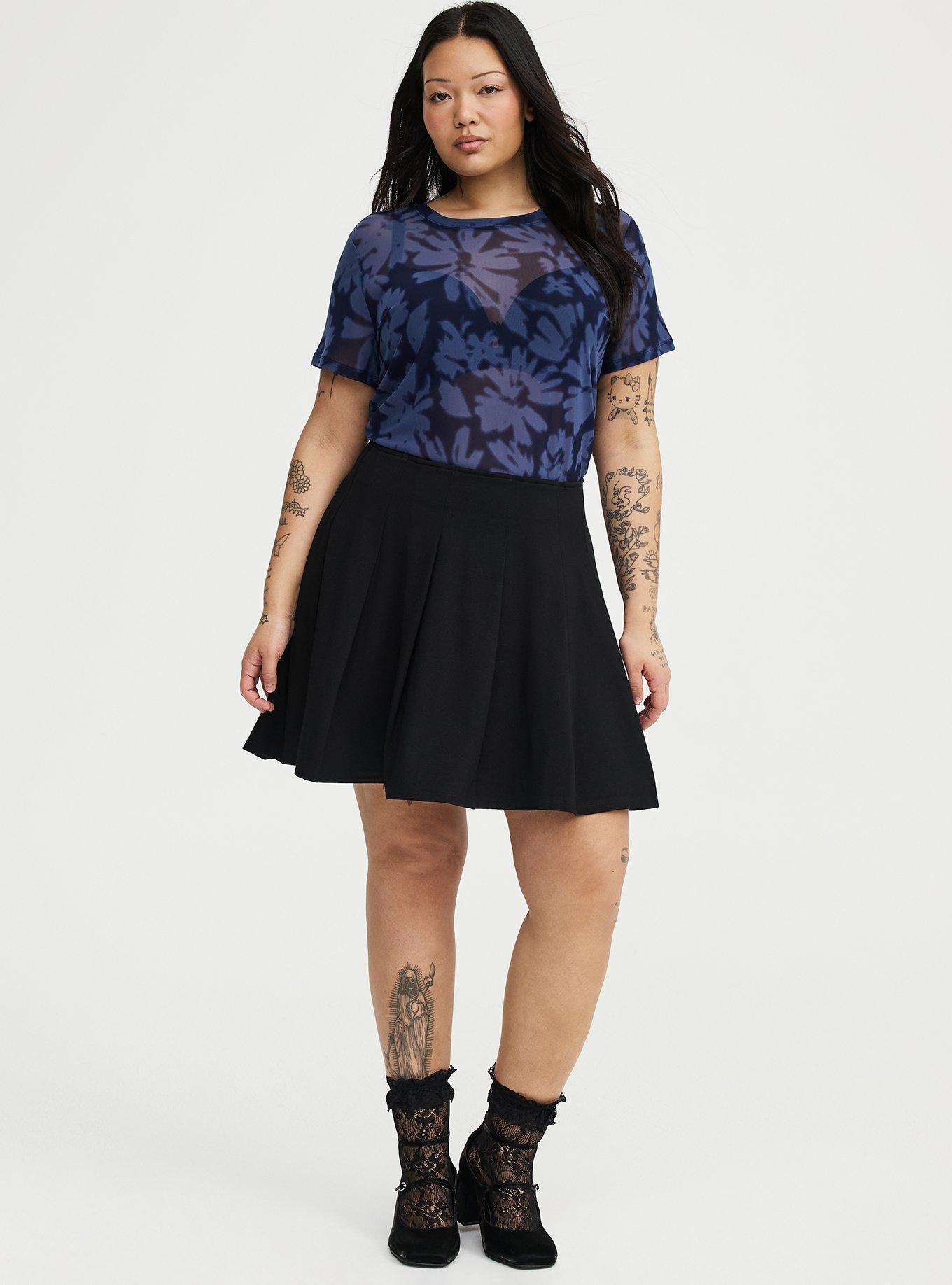 Mesh Layering Tee, AVERY DAISIES FLORAL BLUE, alternate