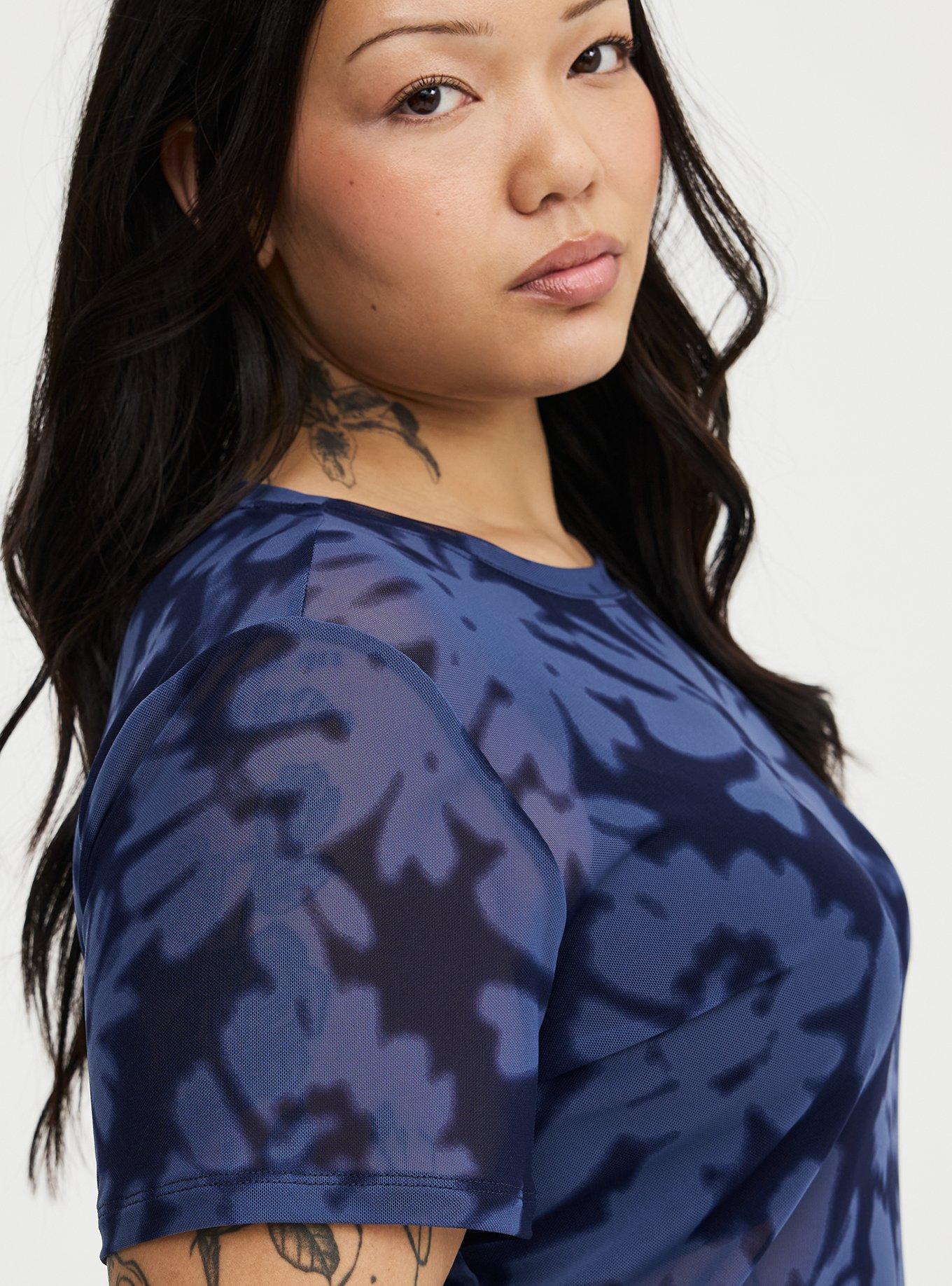 Mesh Layering Tee, AVERY DAISIES FLORAL BLUE, alternate