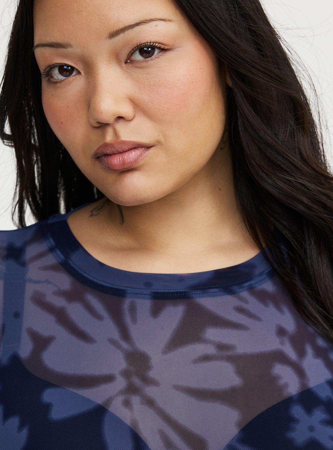 Mesh Layering Tee, AVERY DAISIES FLORAL BLUE, alternate