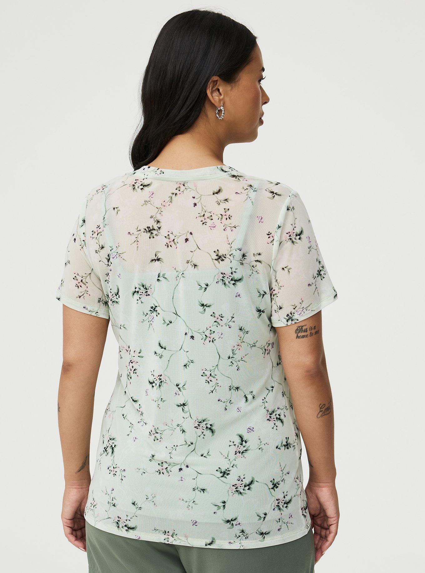 Mesh Layering Tee, CRAWLING FLORAL MINT, alternate