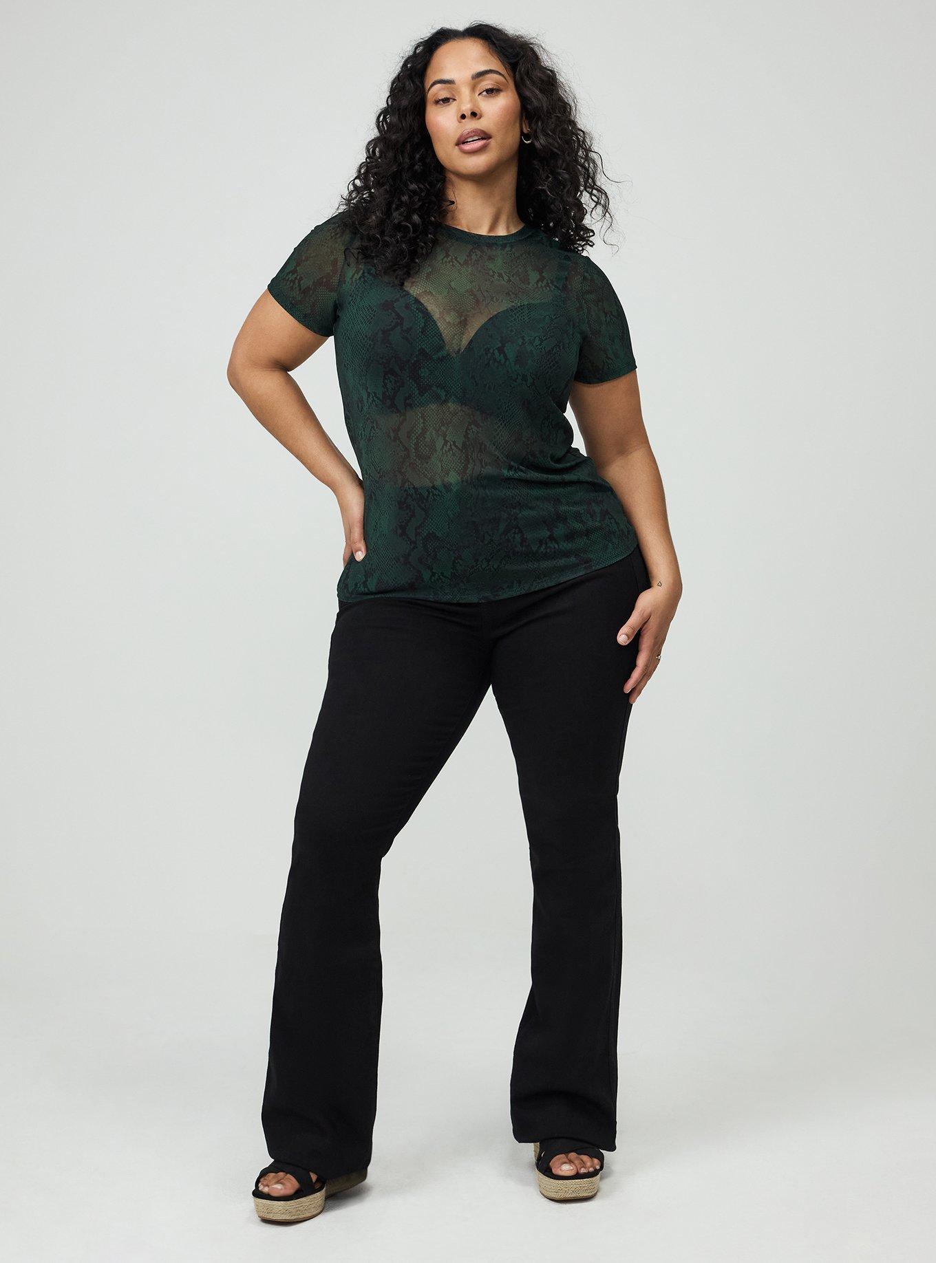 Mesh Layering Tee, LYNDA SNAKE GREEN, alternate