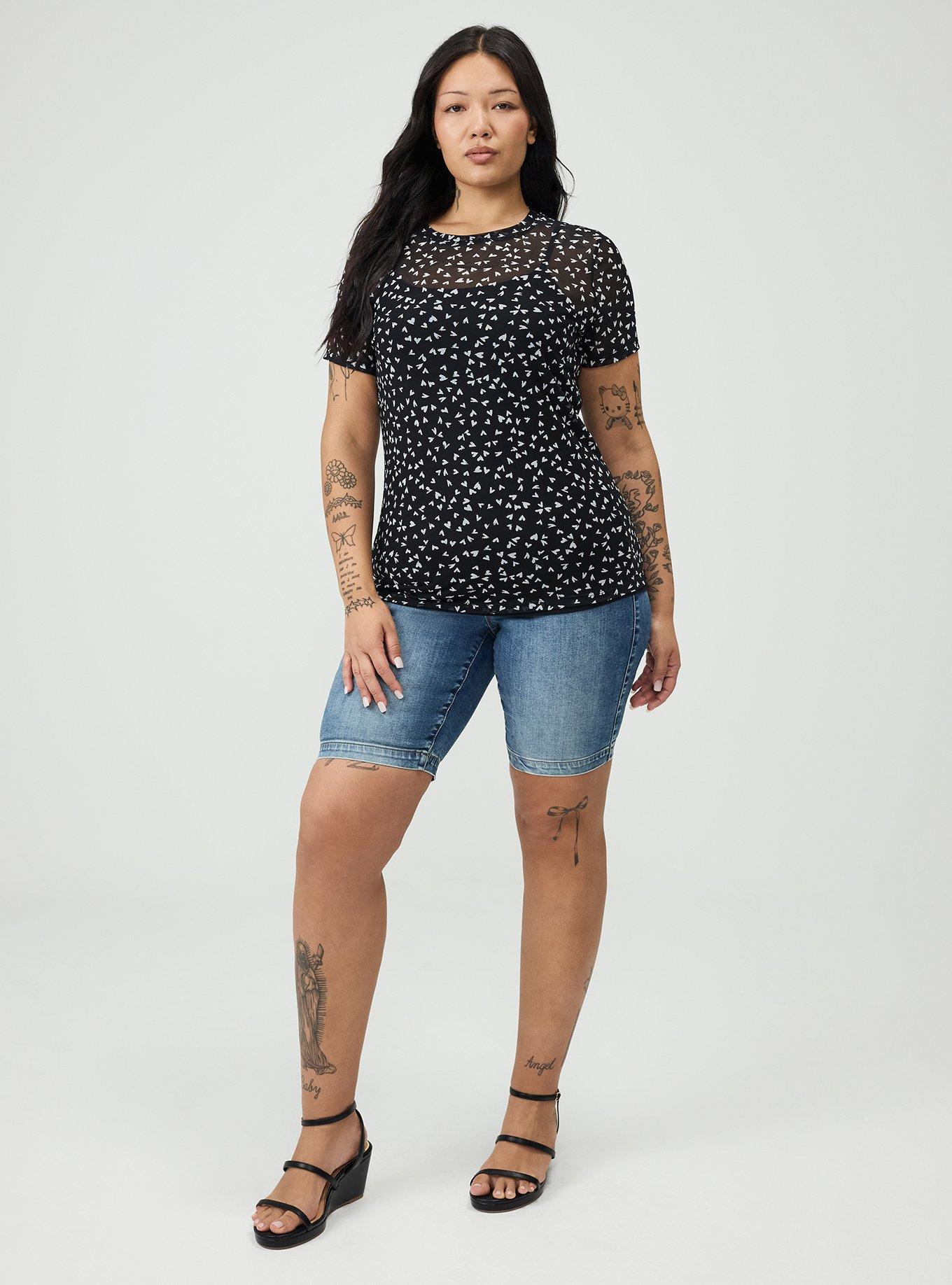 Mesh Layering Tee, LONELY HEARTS BLACK, alternate