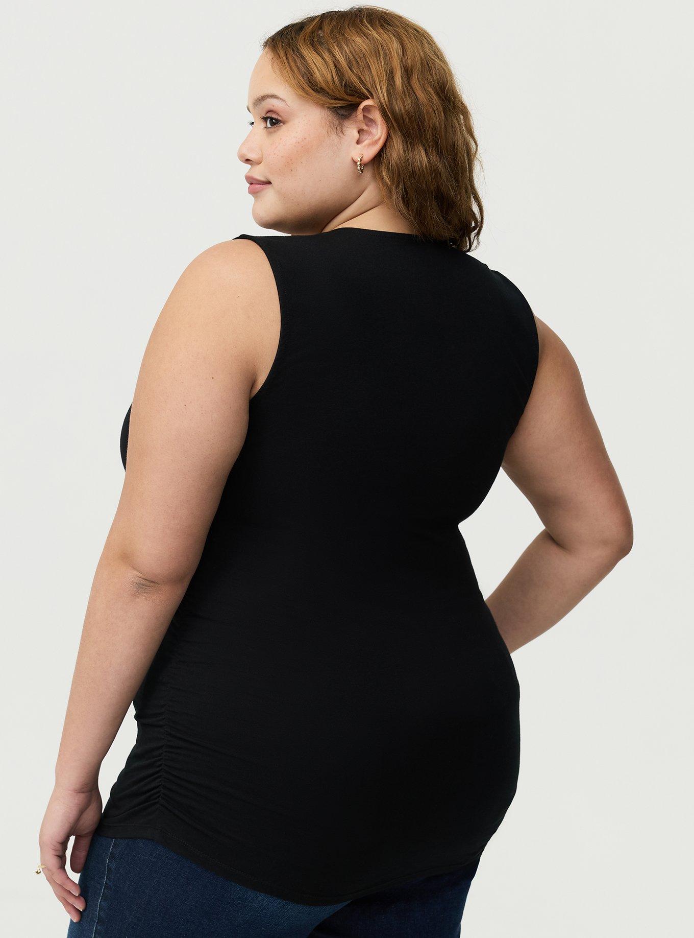 Foxy Ruched Square Tank, DEEP BLACK, alternate