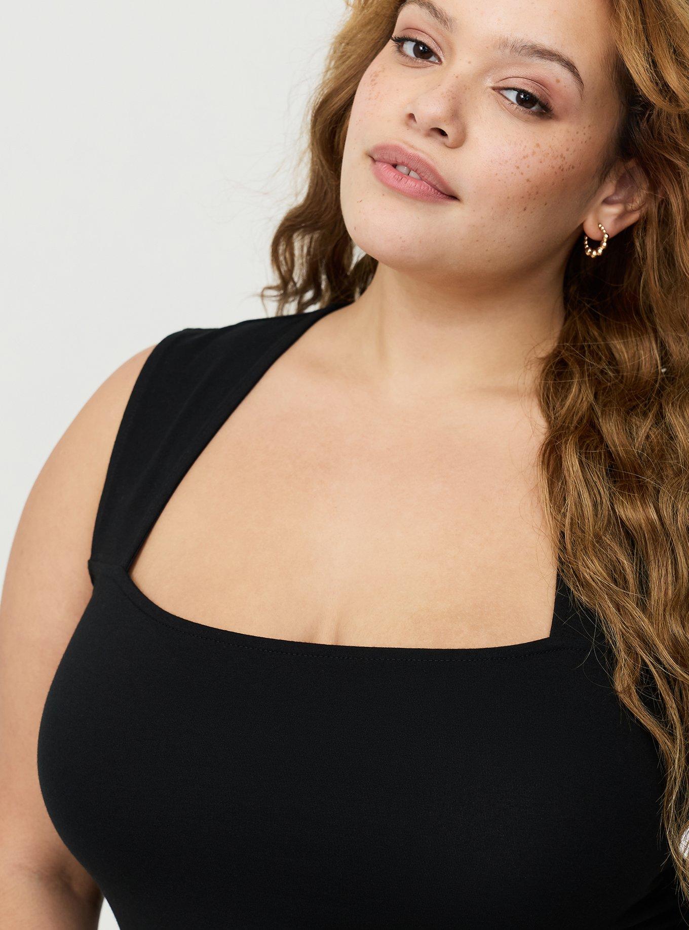 Foxy Ruched Square Tank, DEEP BLACK, alternate