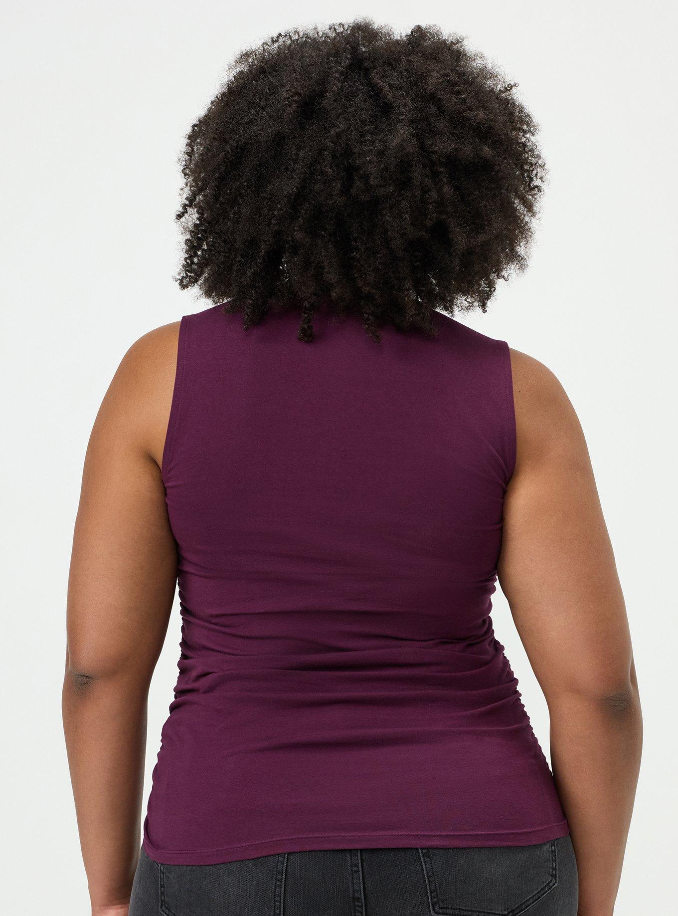 Plus Size Foxy Ruched Square Tank, POTENT PURPLE, alternate