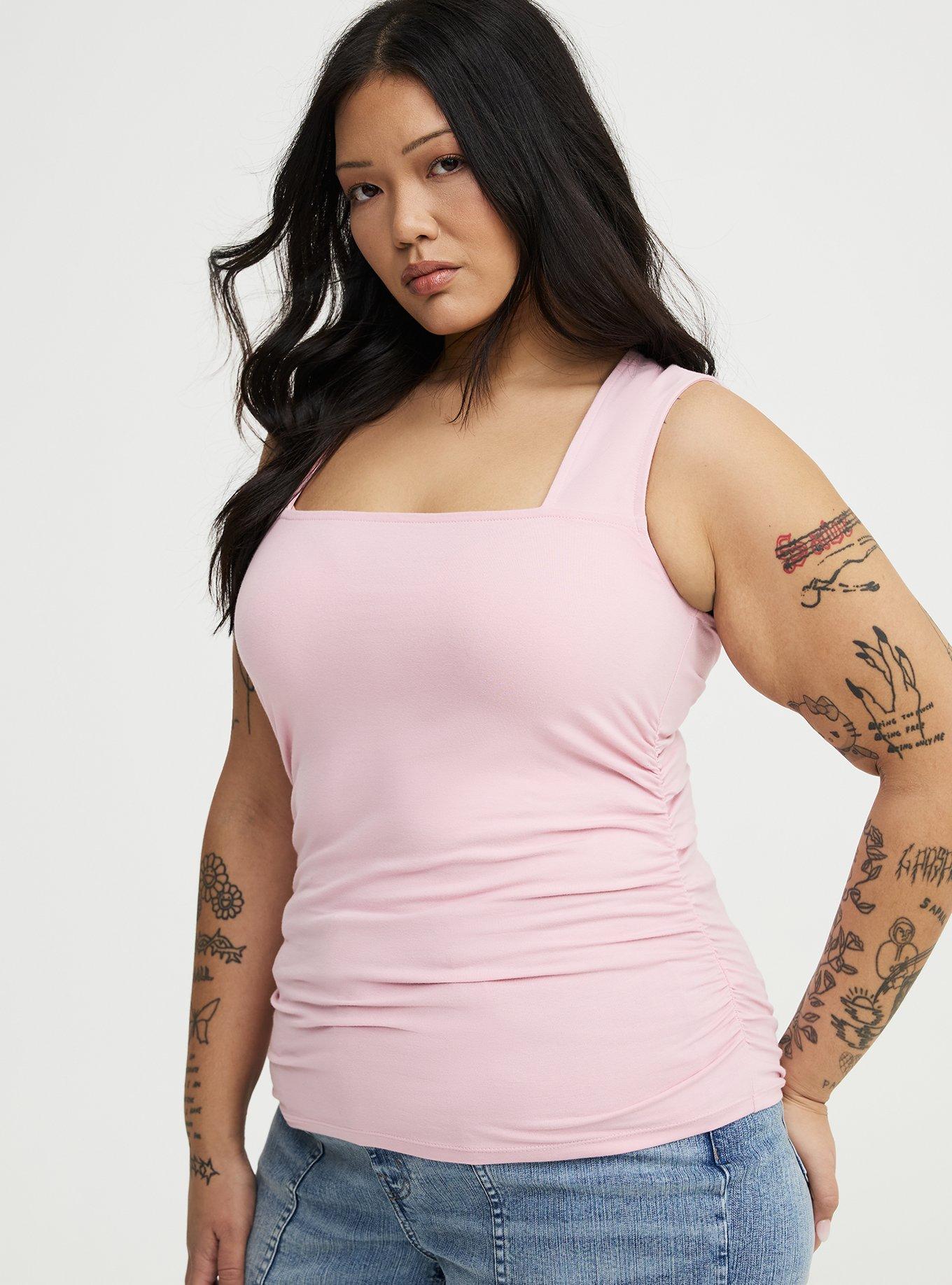 Foxy Ruched Square Tank, BLEACHED MAUVE, alternate