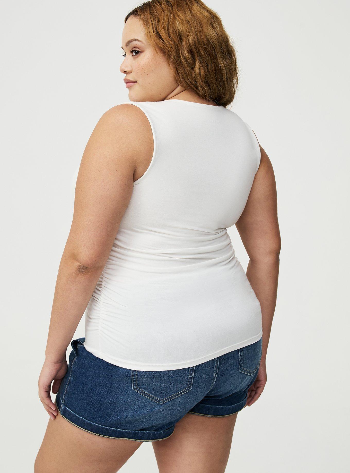 Foxy Ruched Square Tank, BLANC DE BLANC, alternate