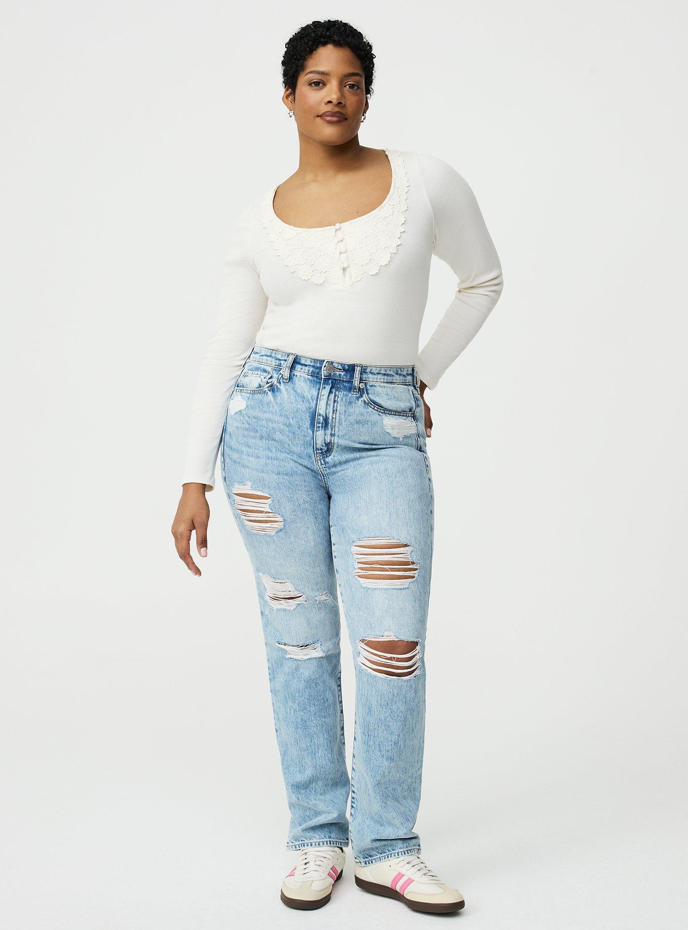 Cotton Modal Crochet Trim Henley Top, WHISPER WHITE, alternate